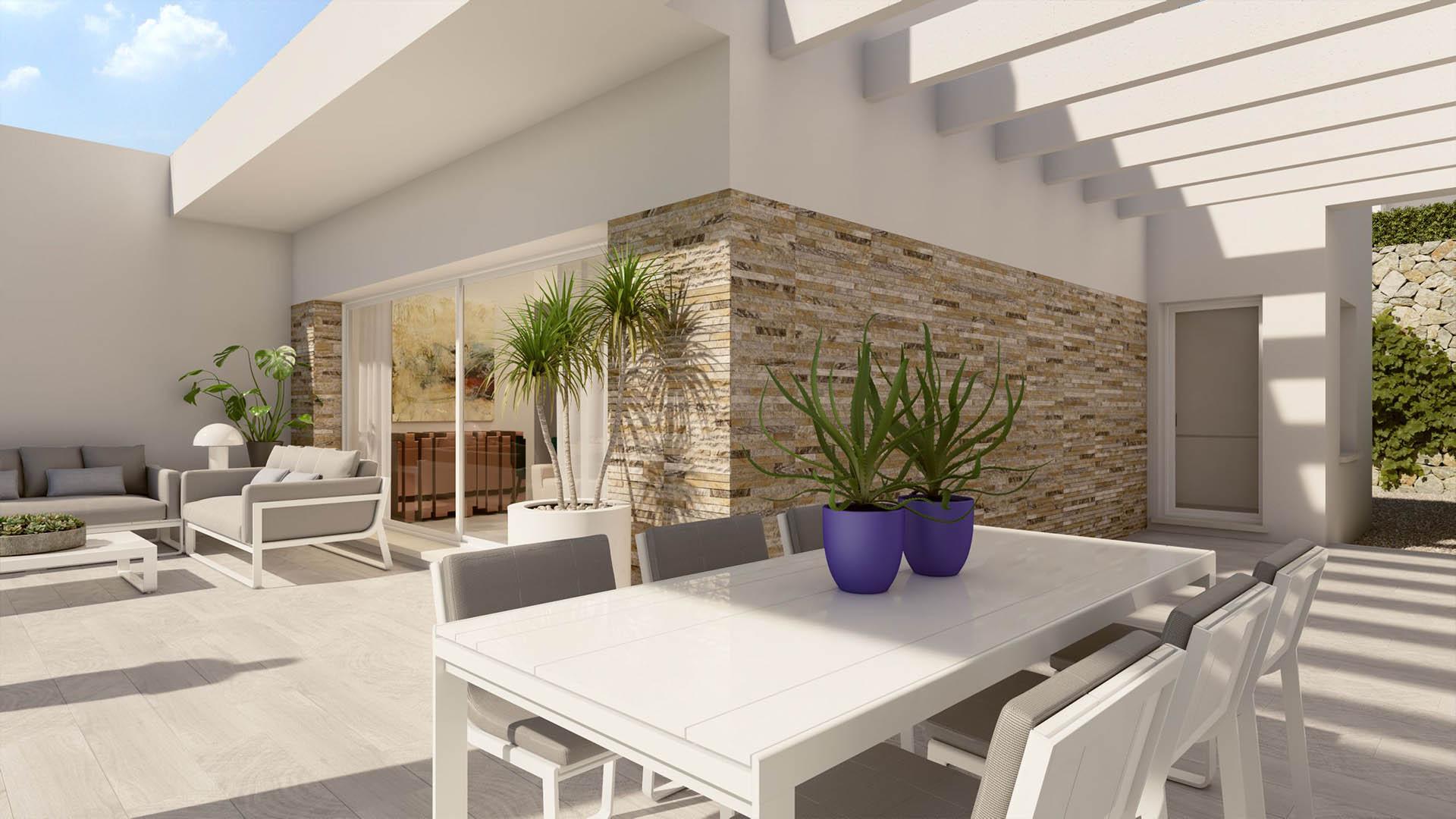 Interior flooring and finish detail, new-build villa, Algorfa