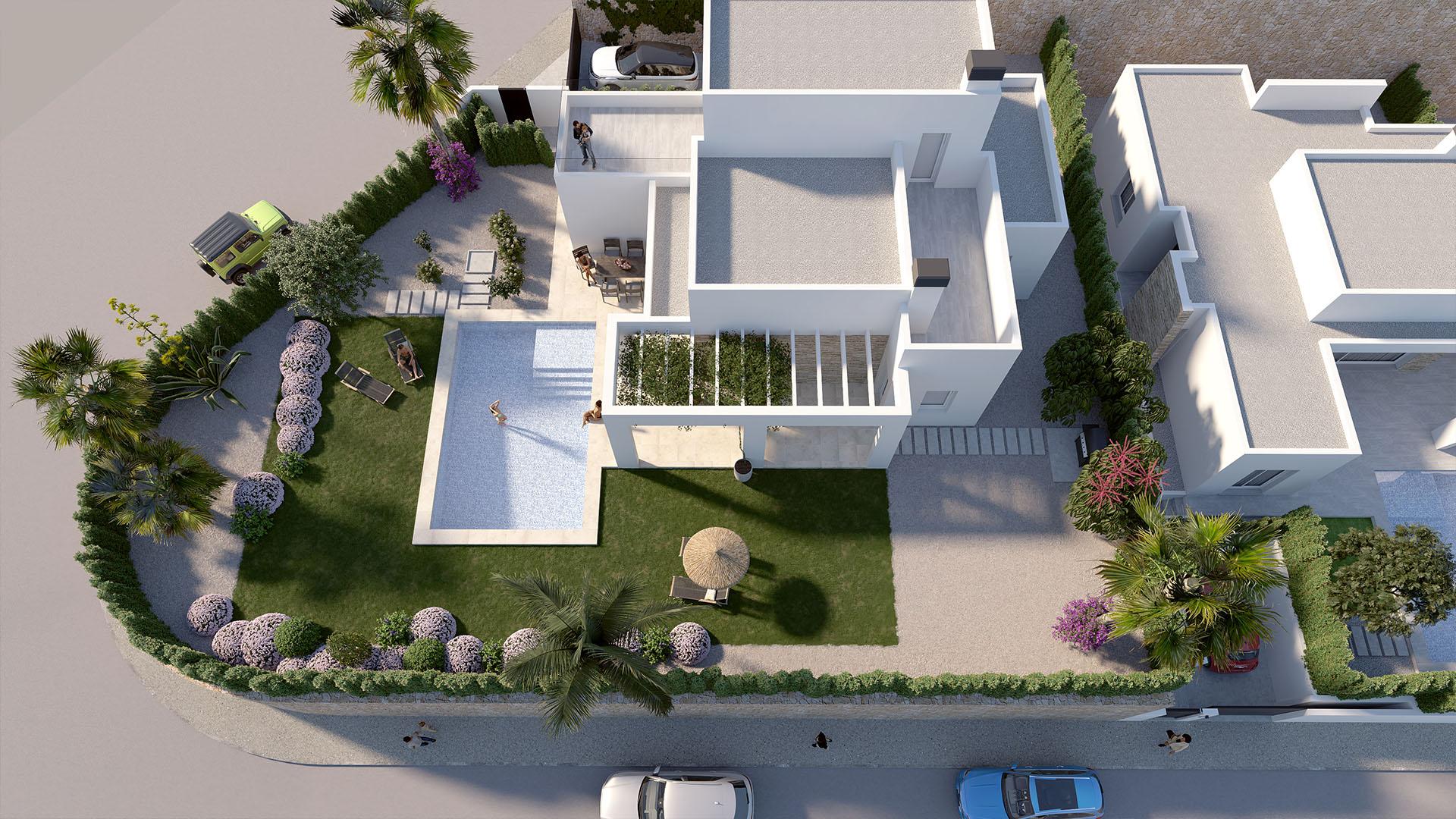 Living room interior of new-build villa in Algorfa, Alicante