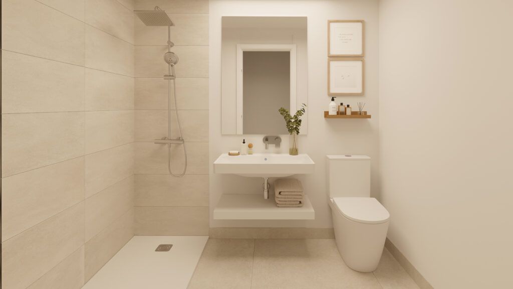 En-suite bathroom in 2-bedroom new-build apartment, Bel-Air-Cancelada-Saladillo, Estepona