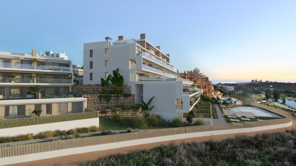 Building entrance and lift lobby in new-build apartment block, Bel-Air-Cancelada-Saladillo, Estepona