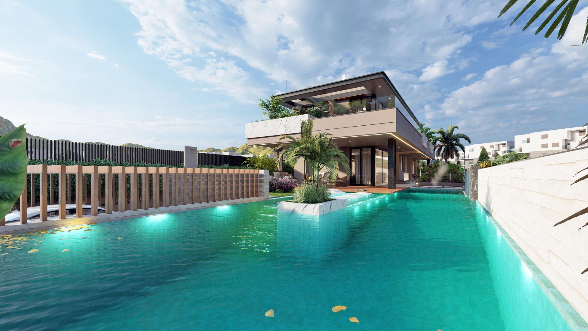 Open living space on upper floor, new-build villa, El Higuerón