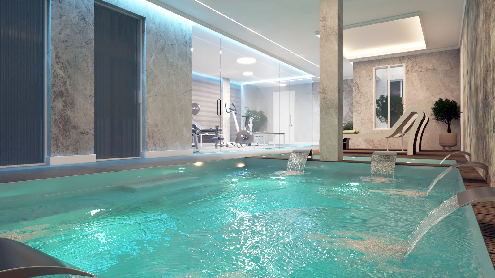 Master bedroom with floor-to-ceiling windows, new-build villa, El Higuerón