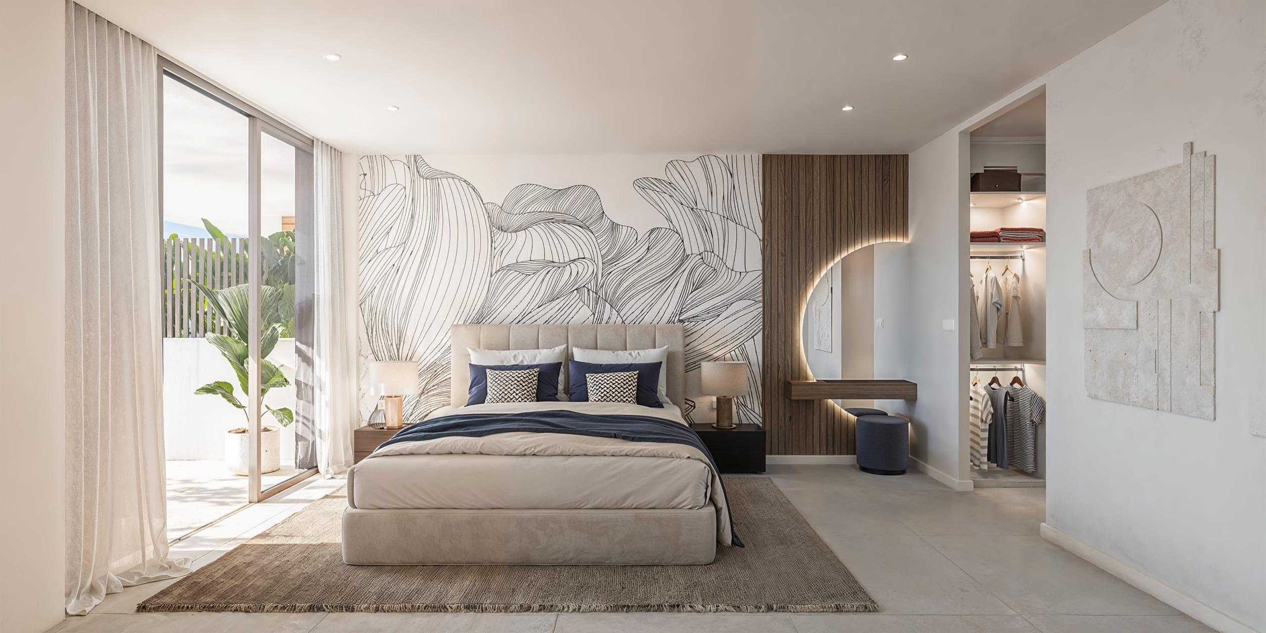 Bedroom with built-in storage in new-build apartment, Cancelada, Estepona