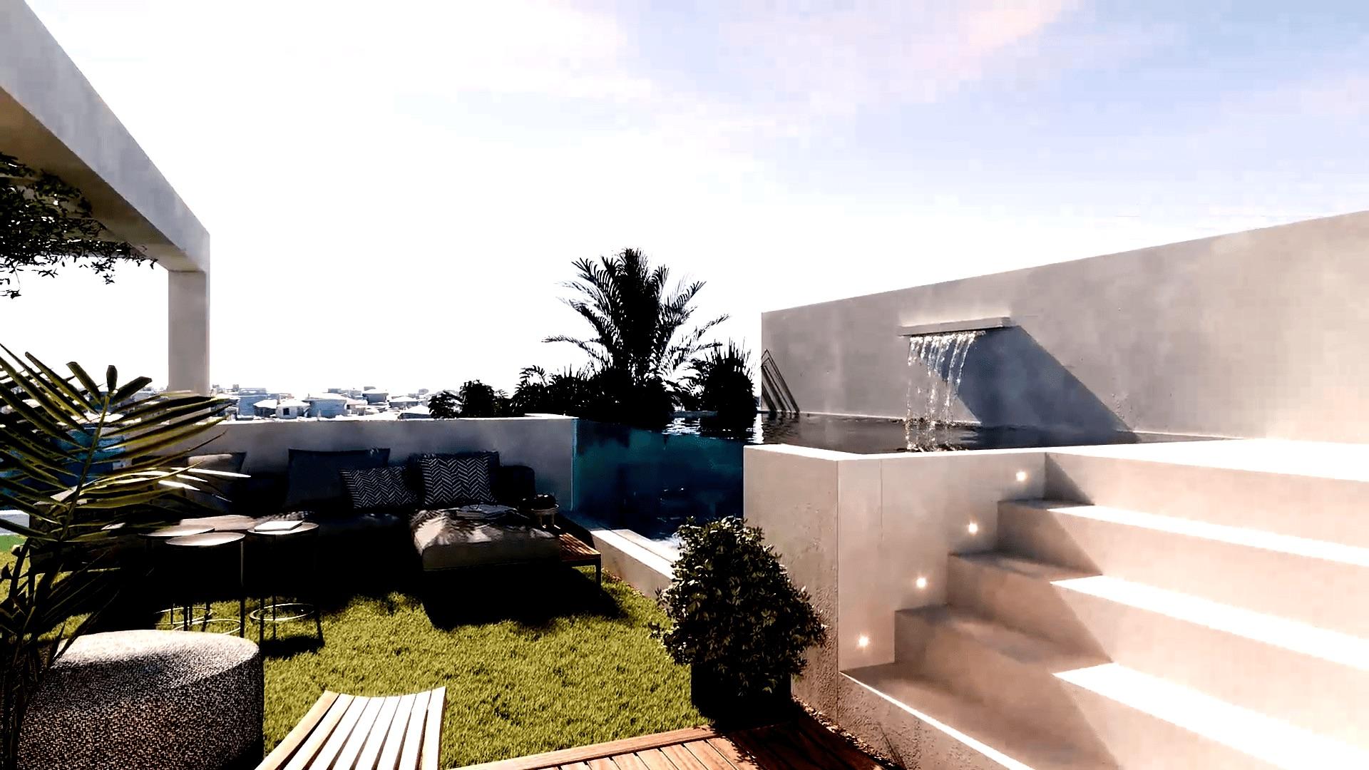 Second interior render of the living space