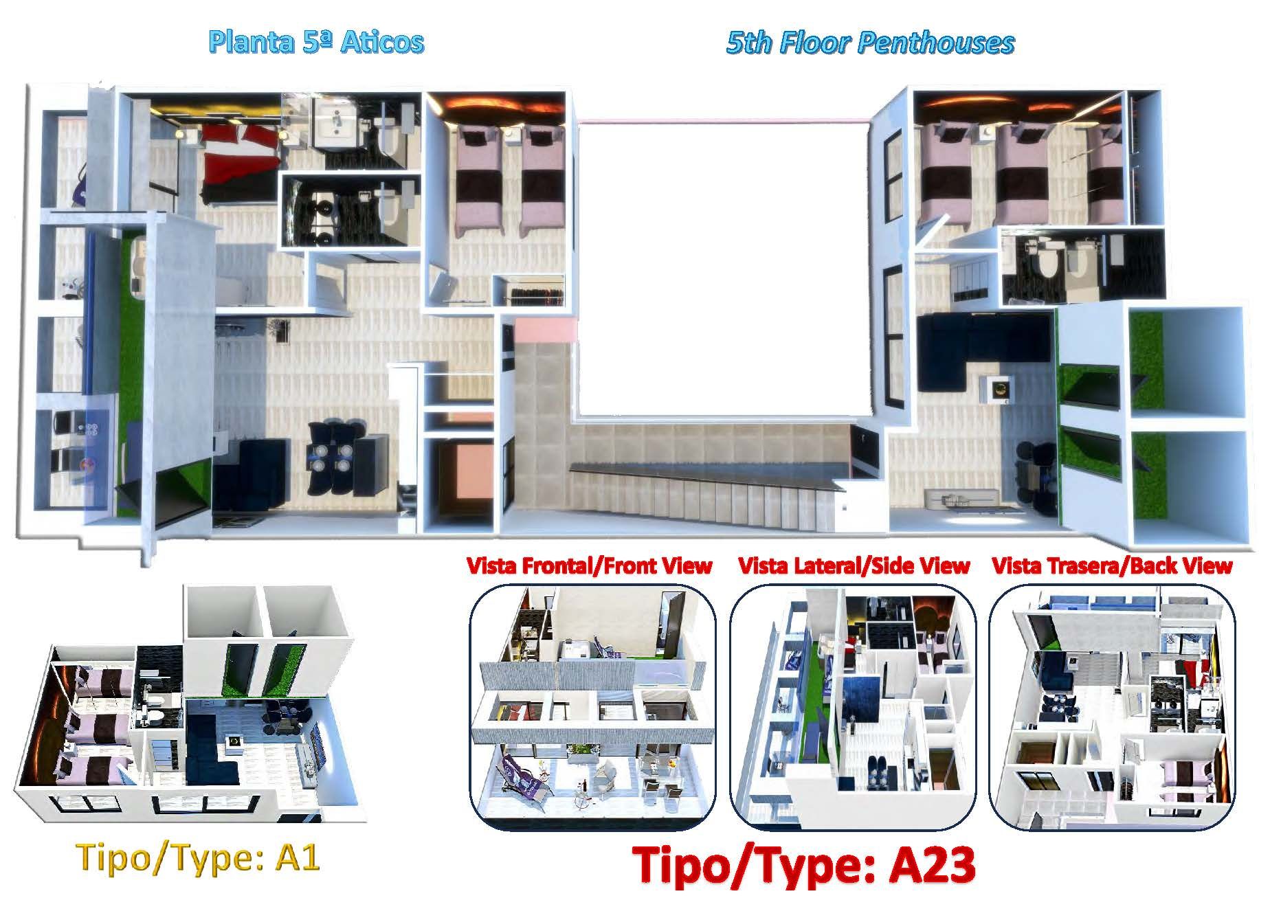 Floor plan showing the penthouse layout