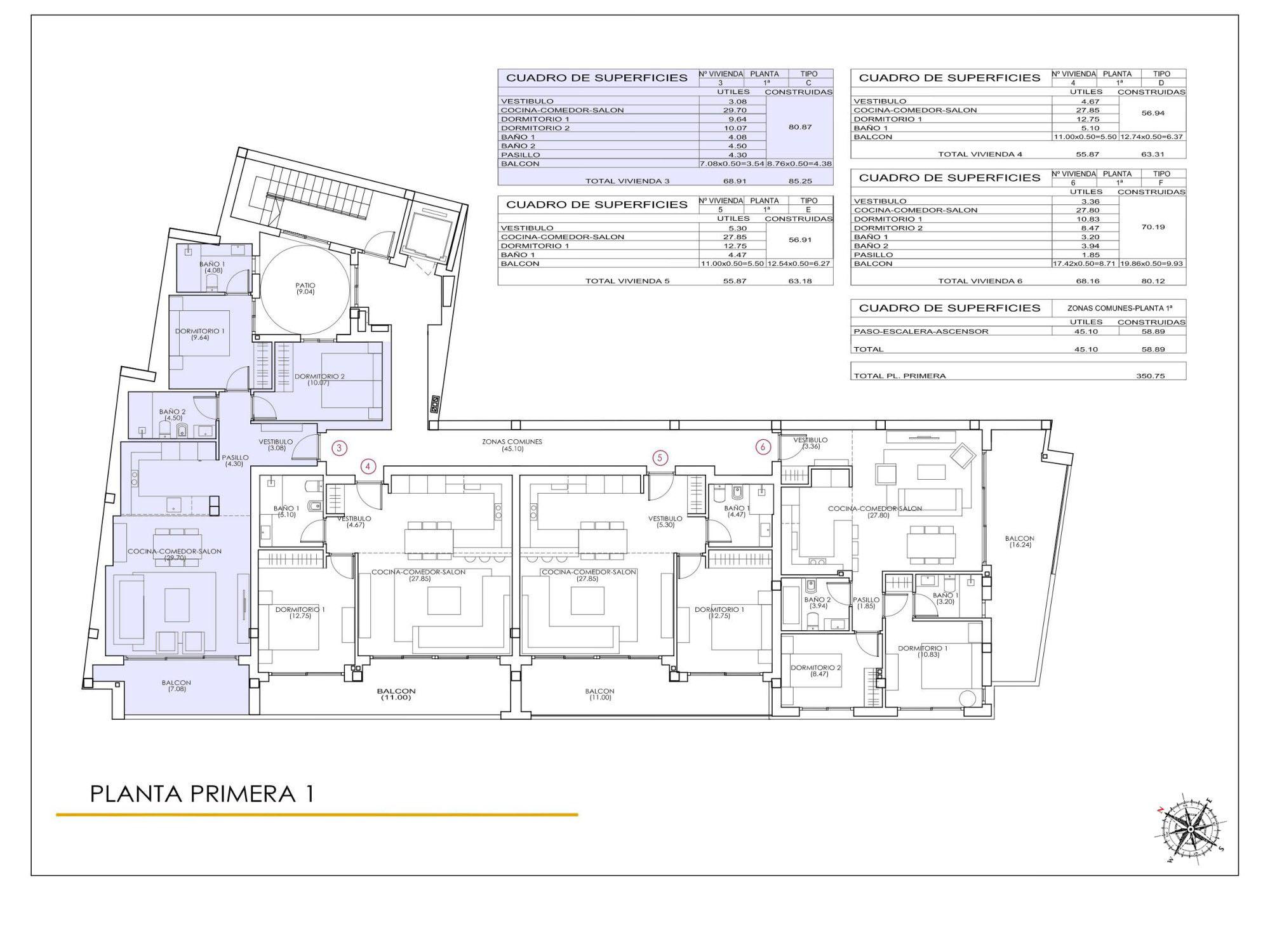 Building detail of the apartment in Paseo maritimo, Torrevieja