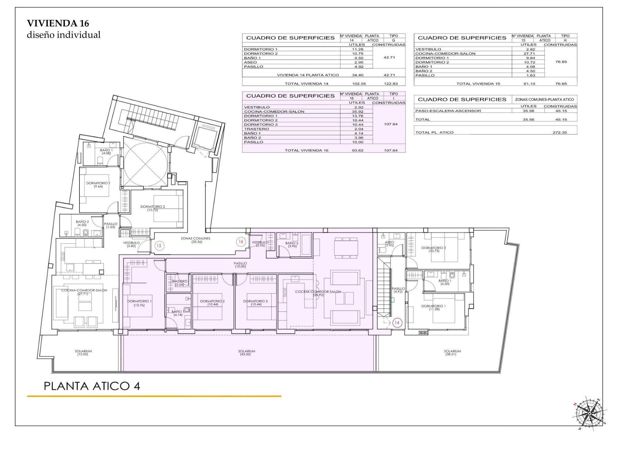 Building detail of the penthouse in Paseo maritimo, Torrevieja