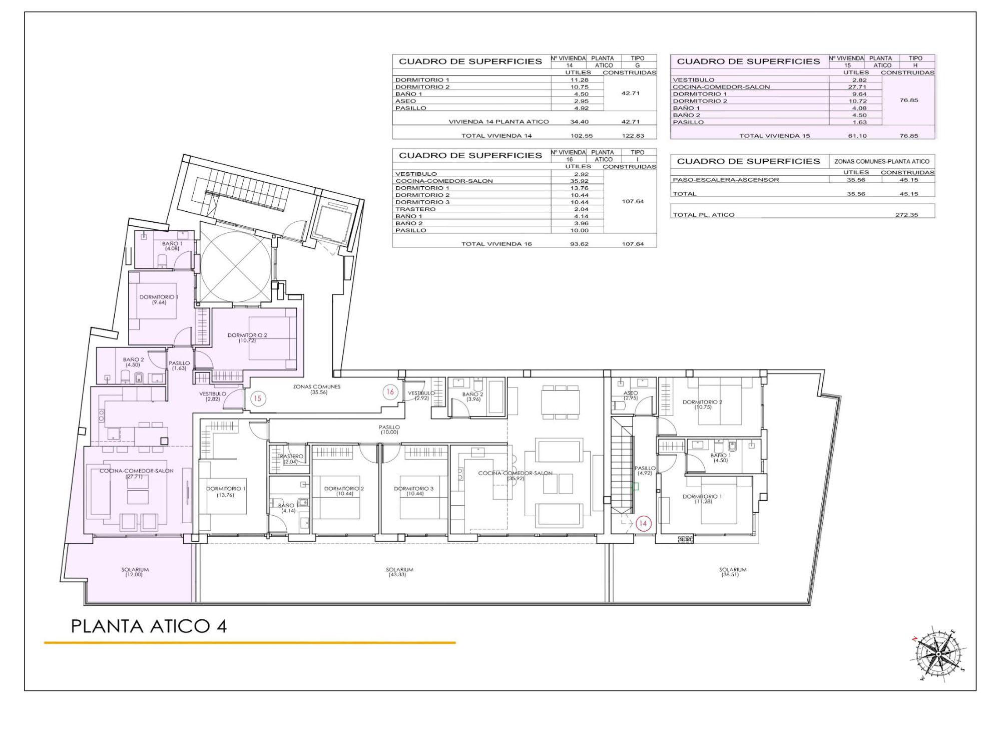 Building detail of the penthouse in Paseo maritimo, Torrevieja
