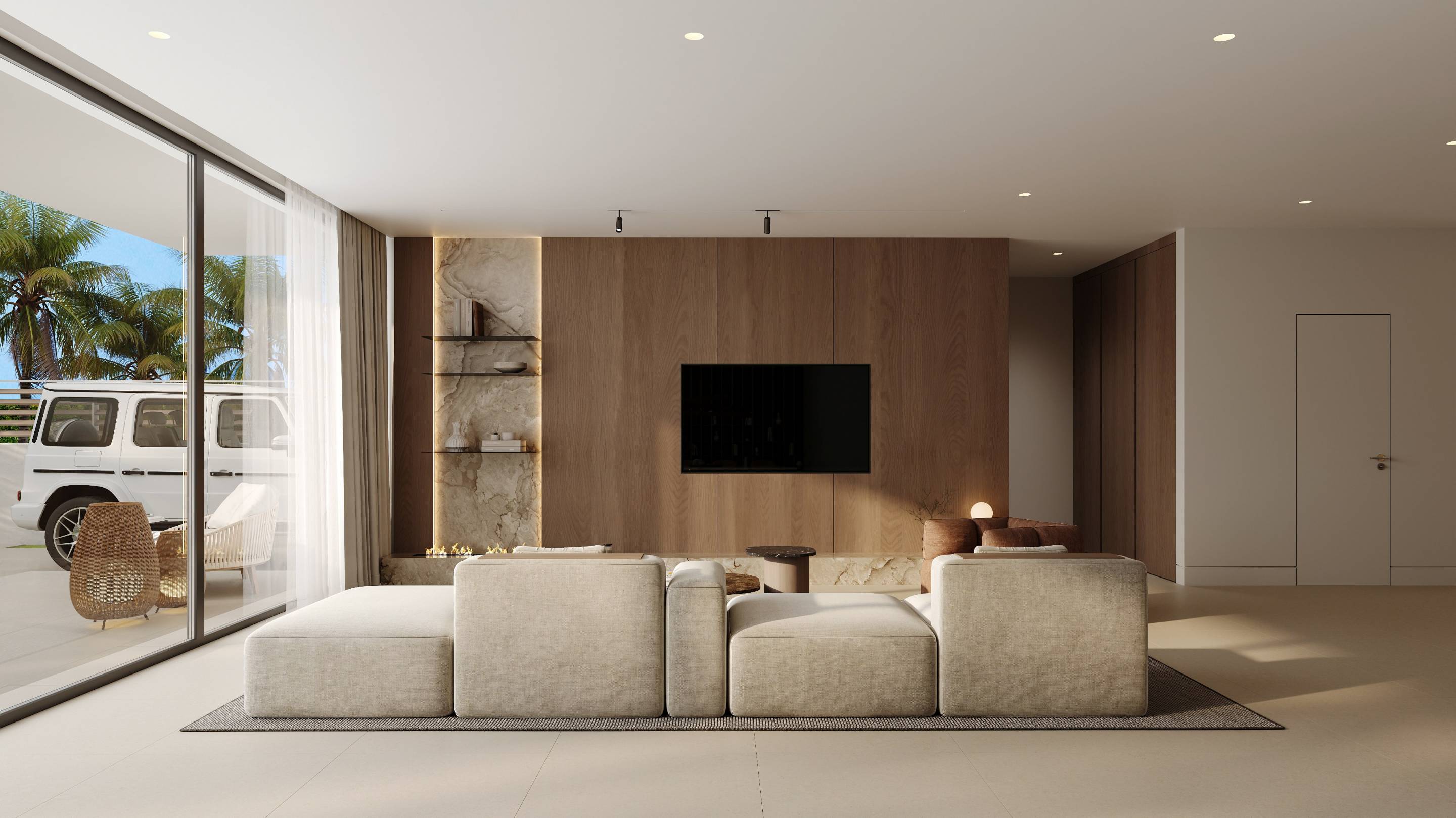 Garage interior in new-build villa, San Pedro, Marbella