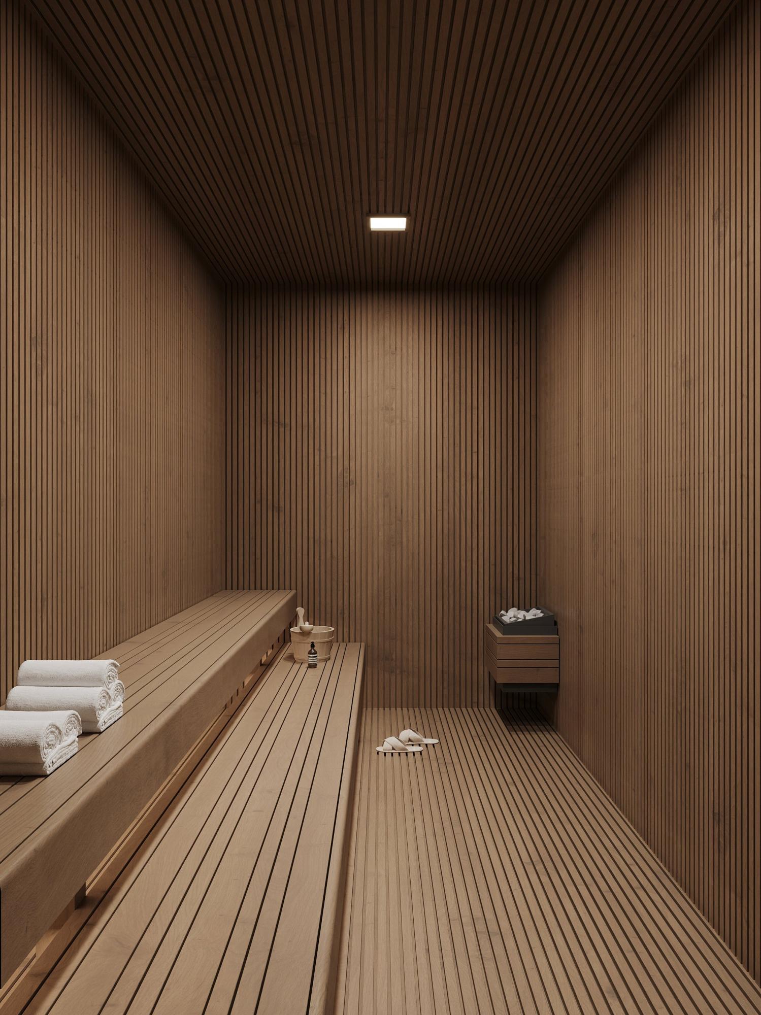 Interior render of pool terrace, 5-bedroom new-build villa, San Pedro