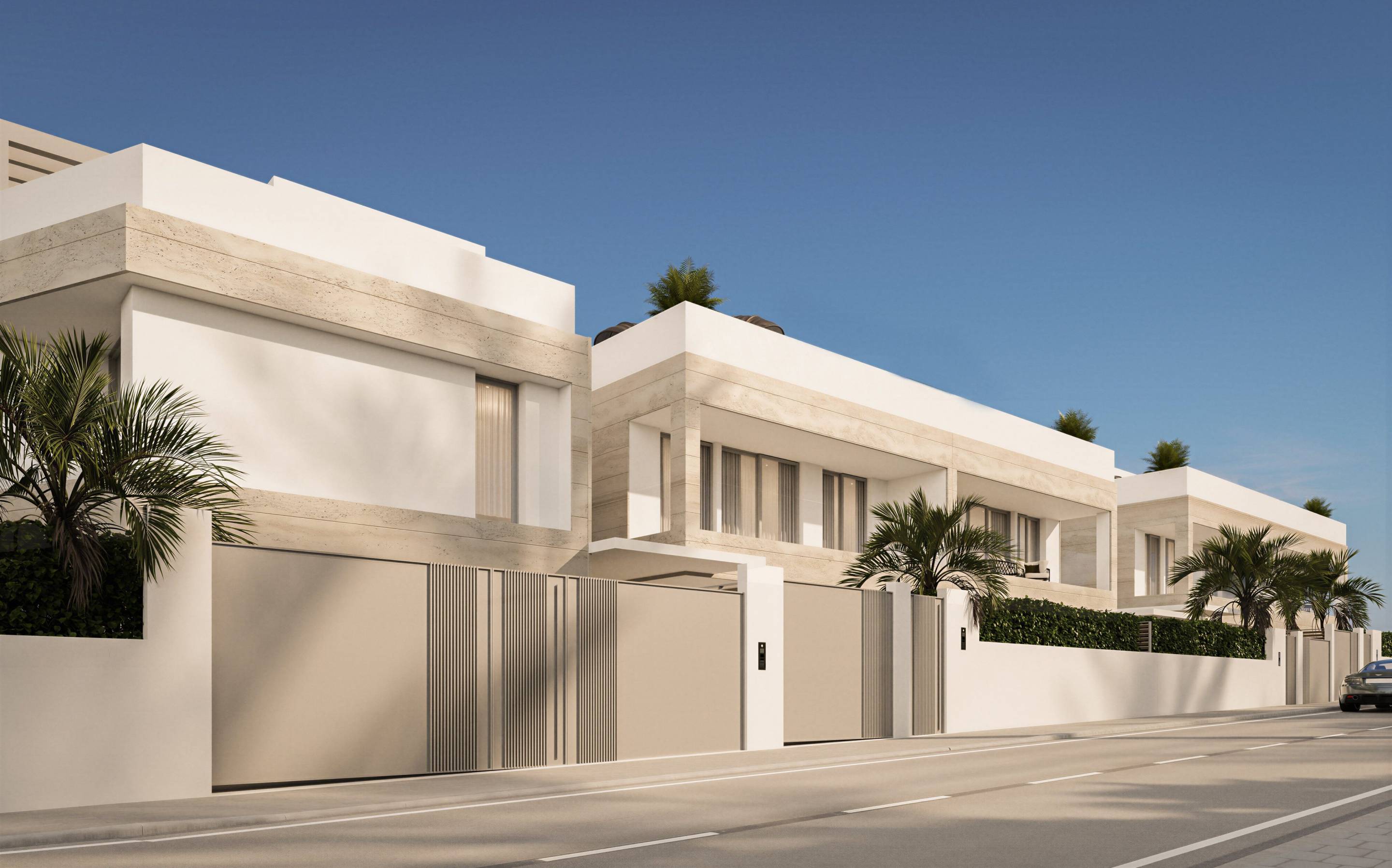 Covered terrace area, 6-bedroom new-build villa, San Pedro, Marbella