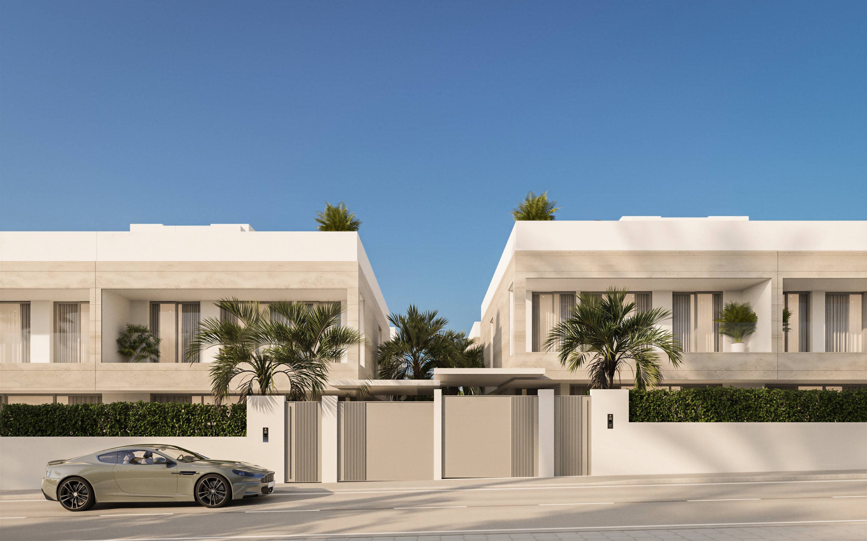 Plot boundary and exterior walls, new-build villa, San Pedro, Marbella