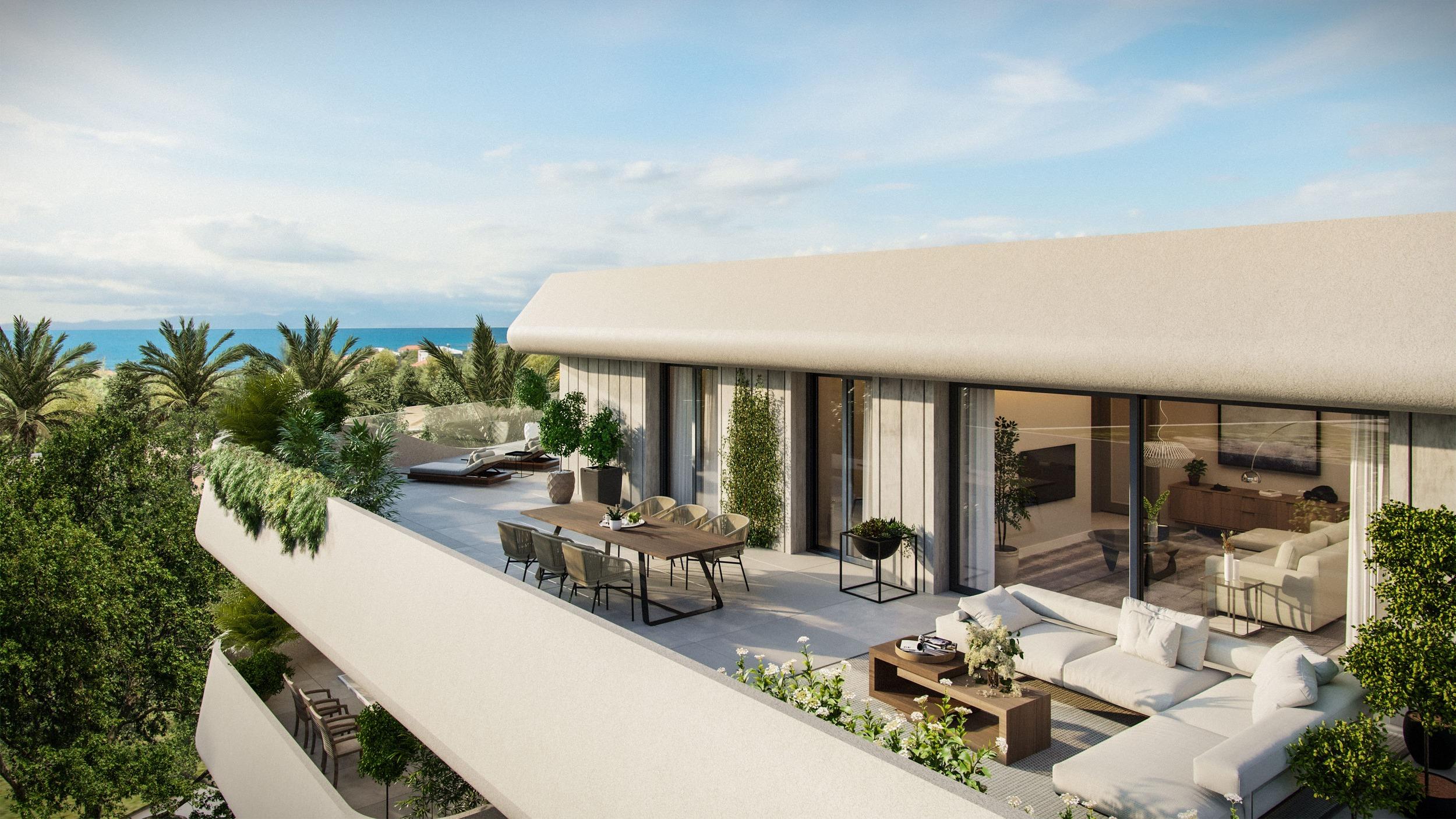 Communal pool area in new-build development, San Pedro, Marbella