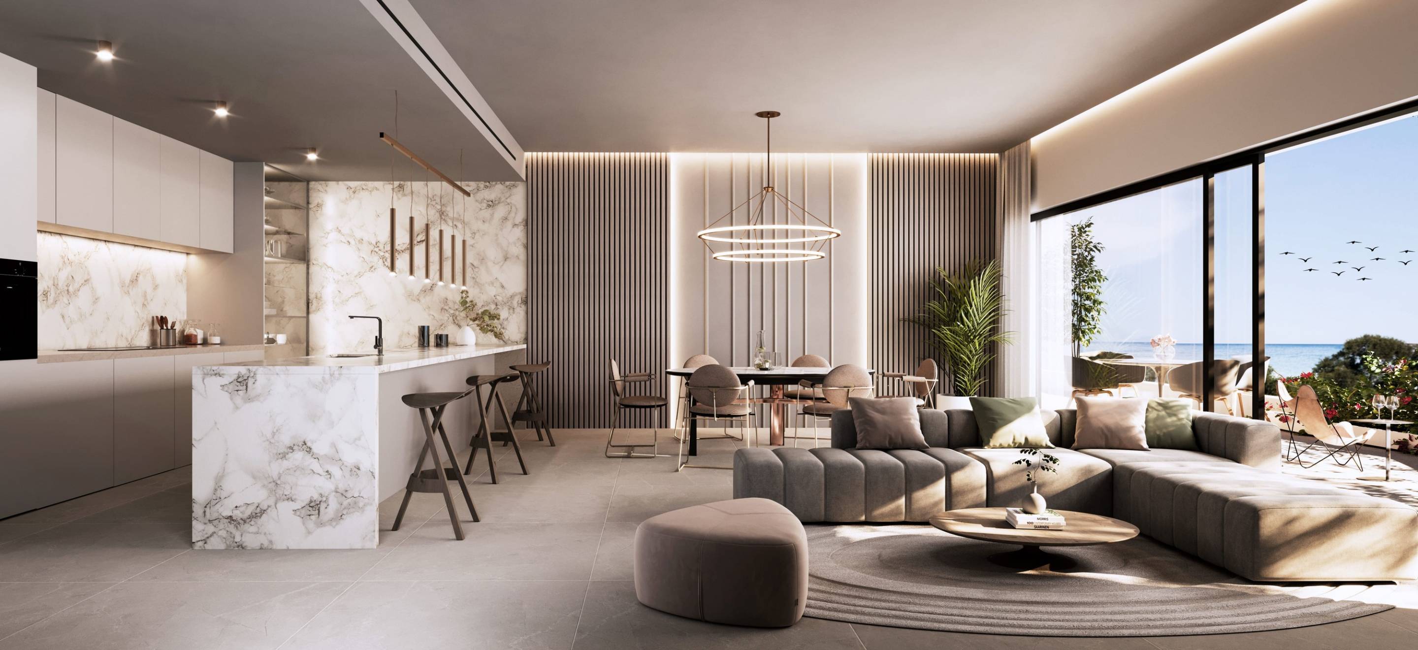 Building exterior and entrance, new-build penthouse development, San Pedro