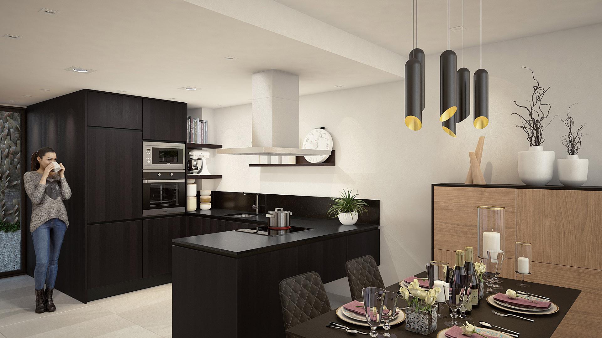 Rooftop solarium with open sky views, new-build townhouse, Algorfa
