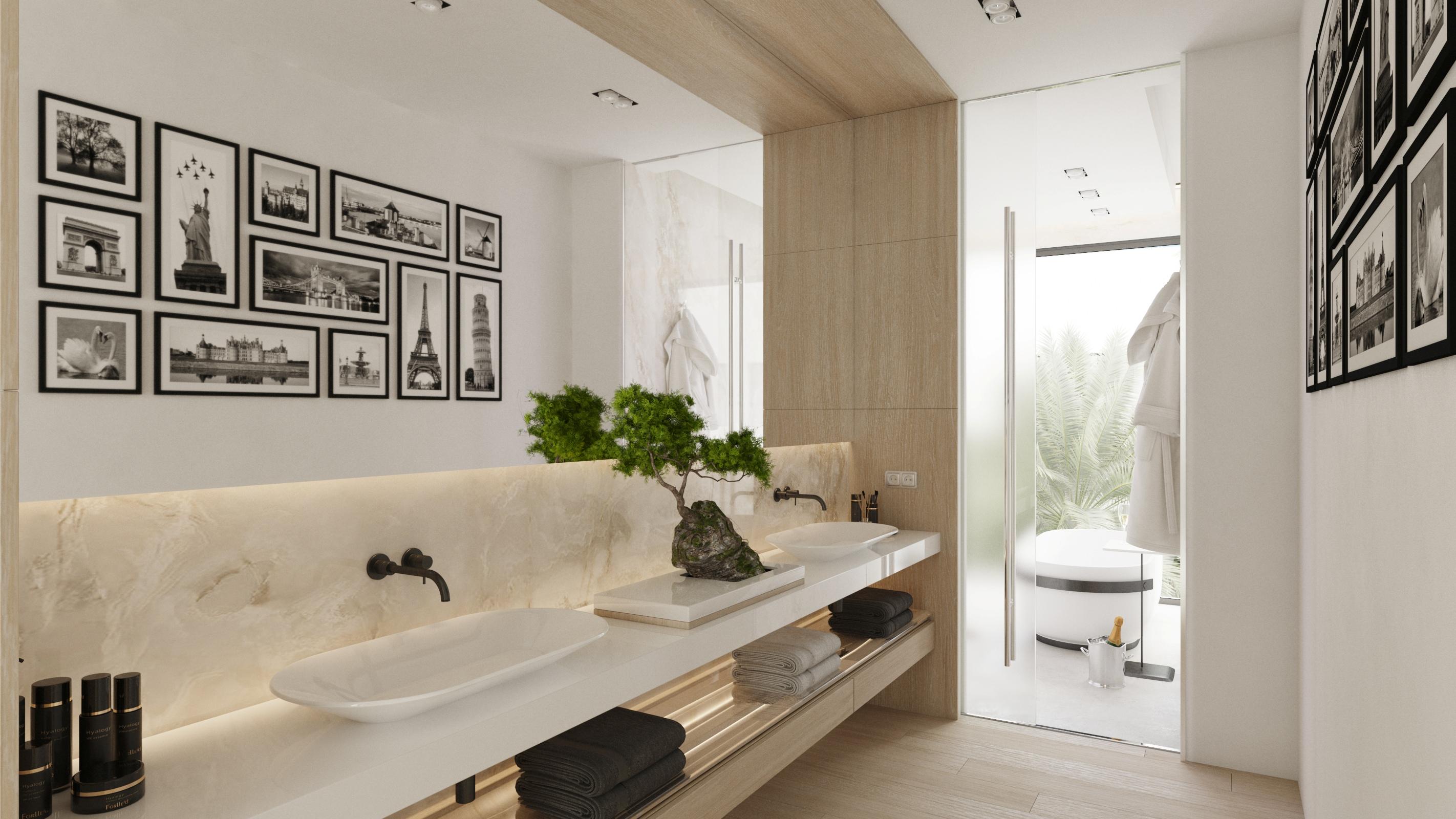 Hallway and staircase in 7-bedroom villa, Nagueles, Marbella