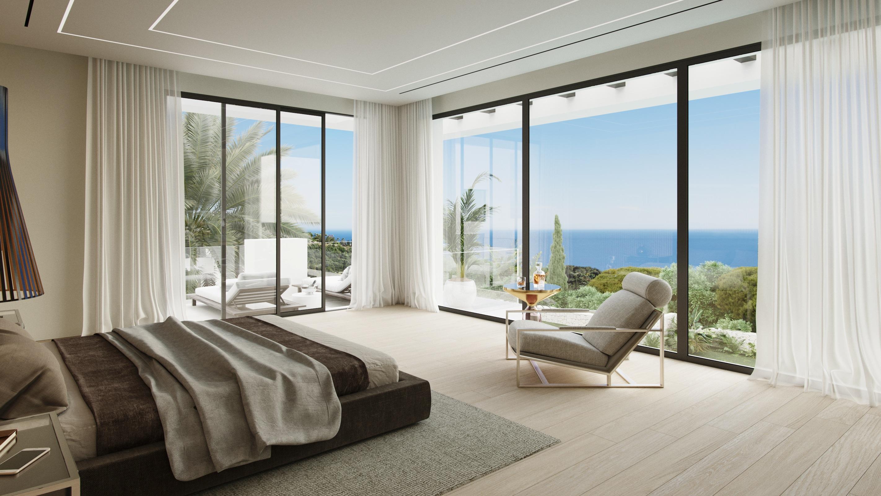 Pool area of new-build villa on 1,850m2 plot, Nagueles, Marbella