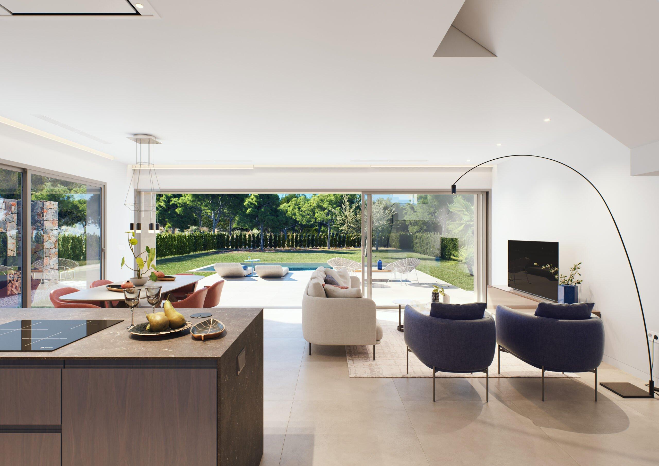 Outdoor covered terrace, 3-bedroom villa in Las Colinas Golf, Orihuela