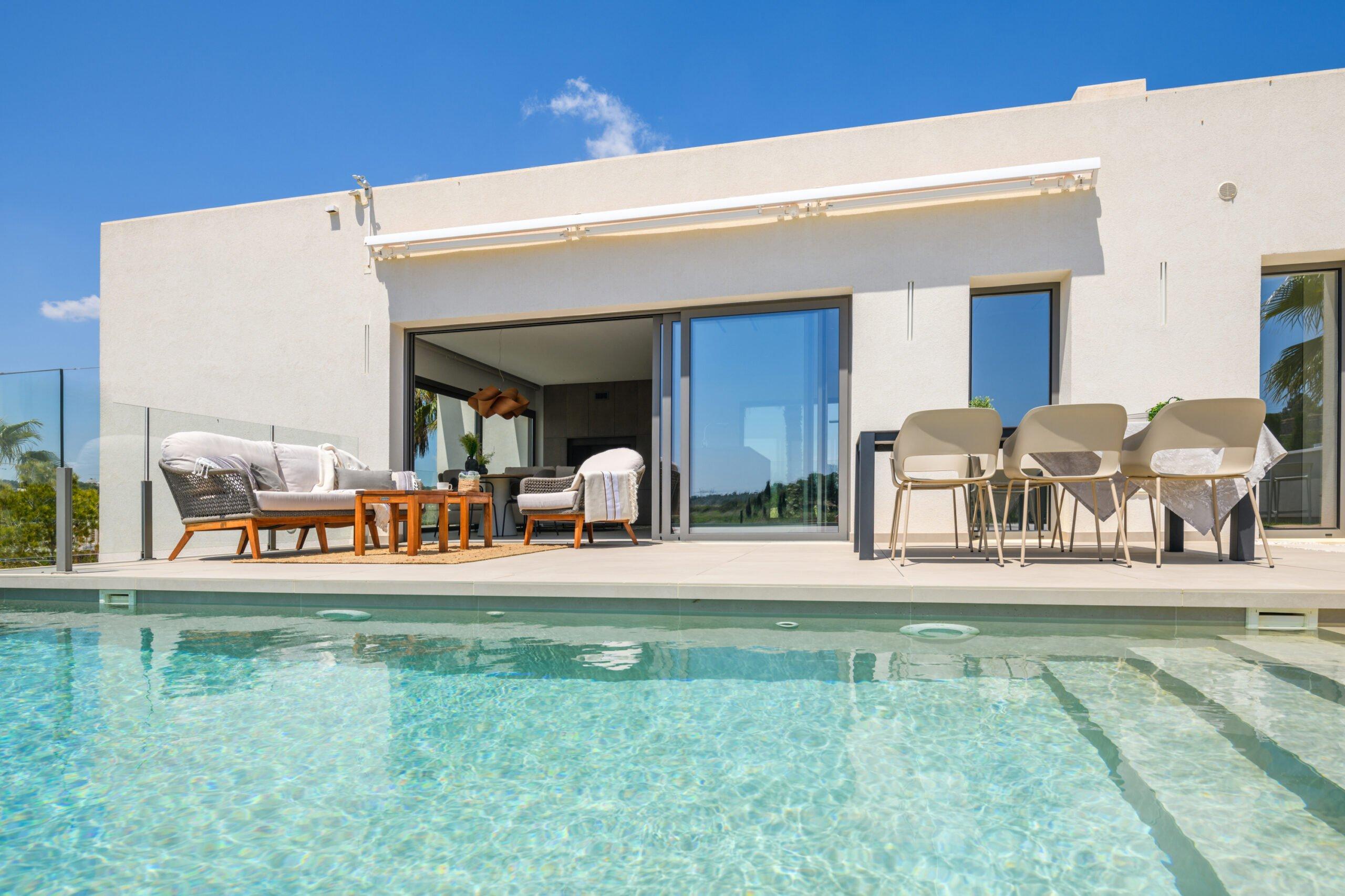 Garage or carport area, new-build villa in Las Colinas Golf, Orihuela