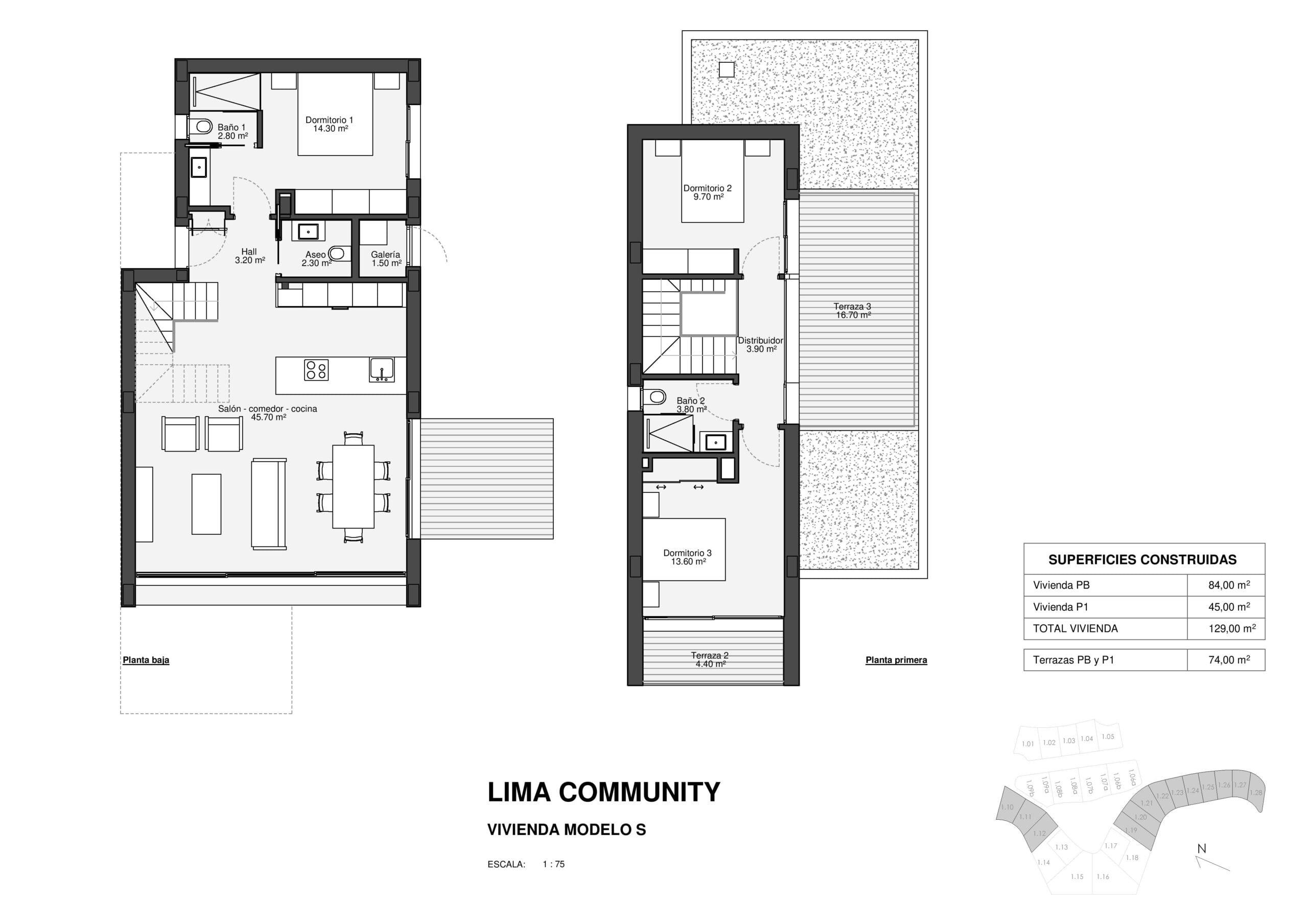 Plot overview showing build footprint and garden, Las Colinas Golf