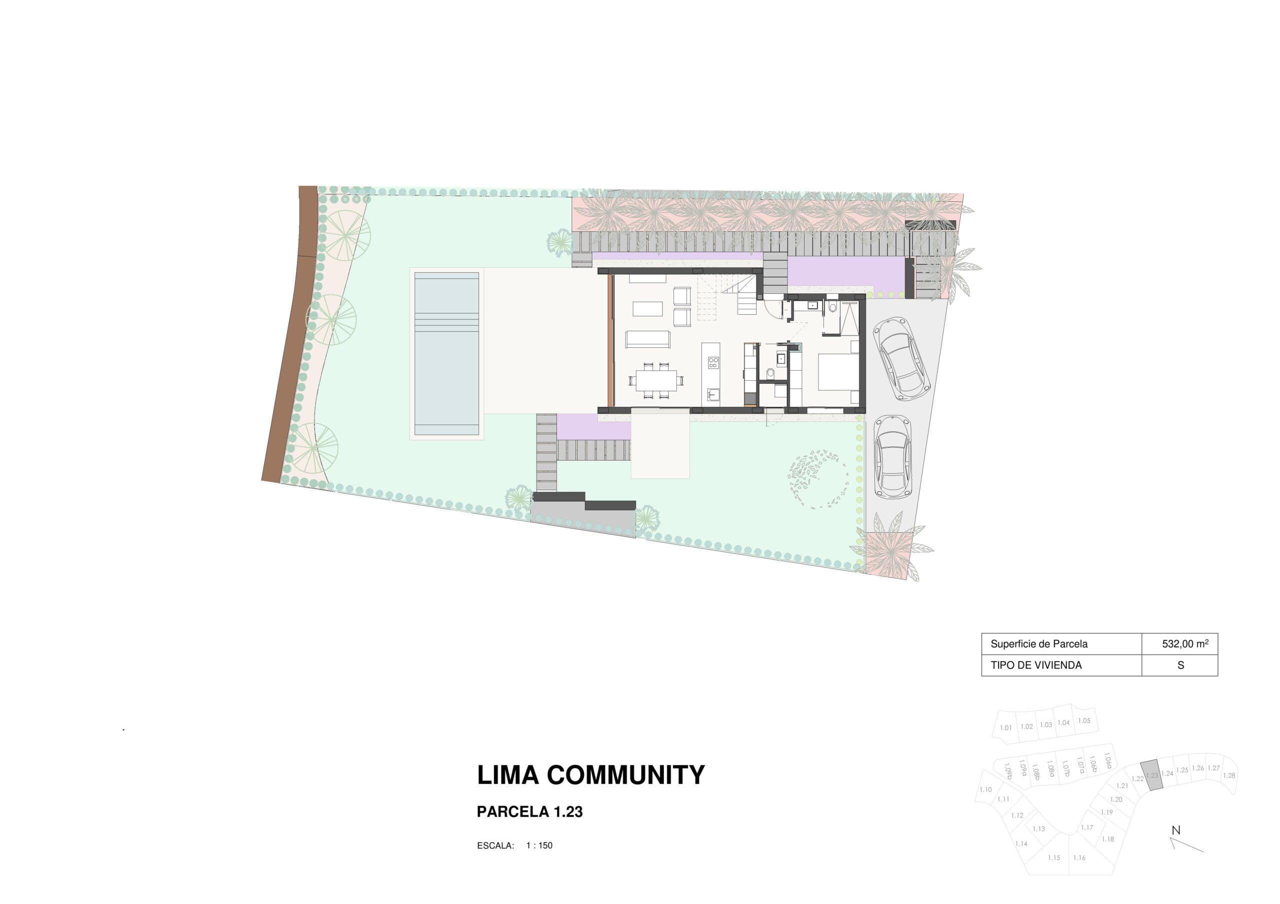 Floor plan of 3-bedroom new-build villa in Las Colinas Golf, Orihuela