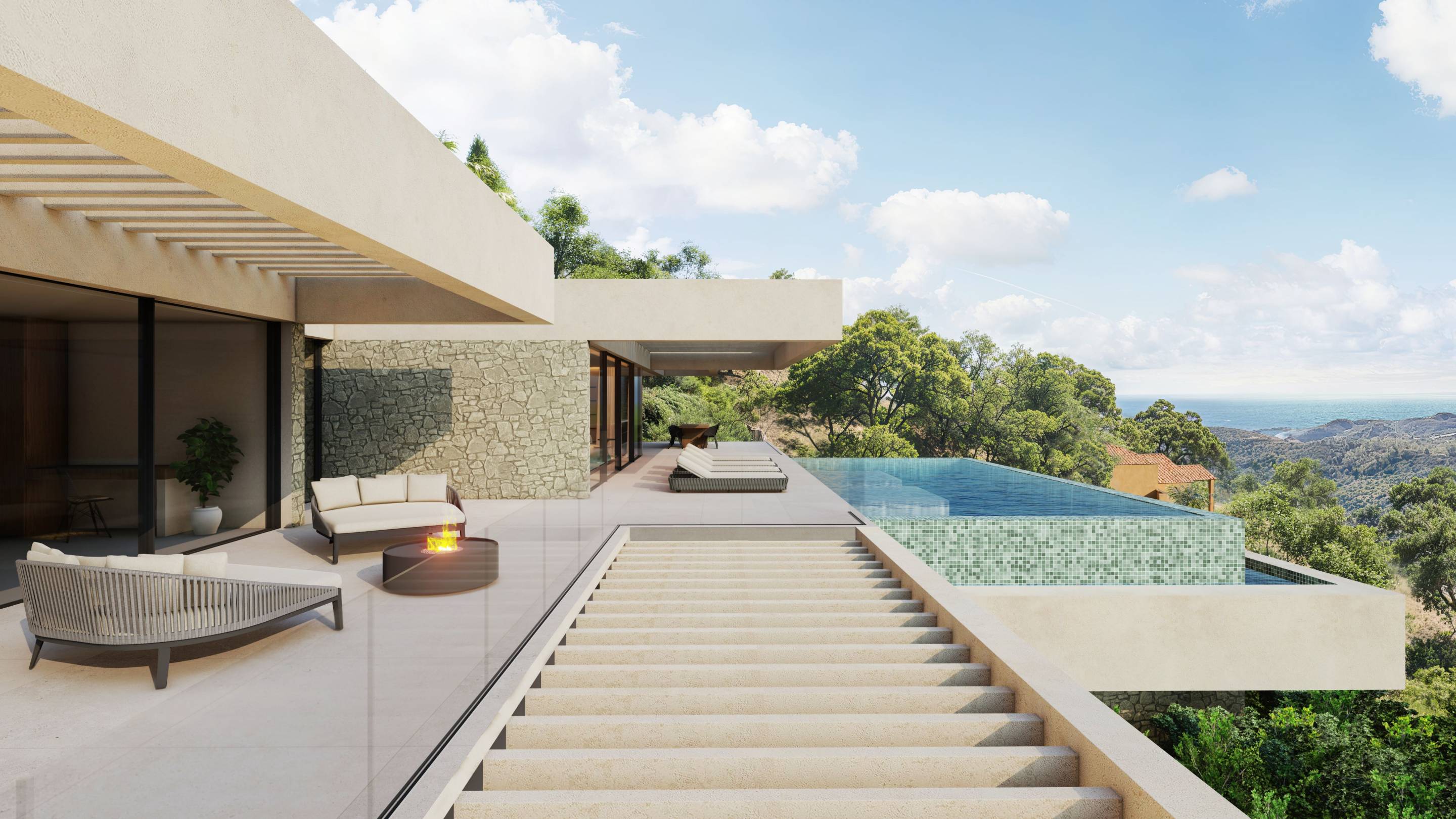 Interior living area in 6-bedroom villa, Montemayor-Marbella Club, Benahavis