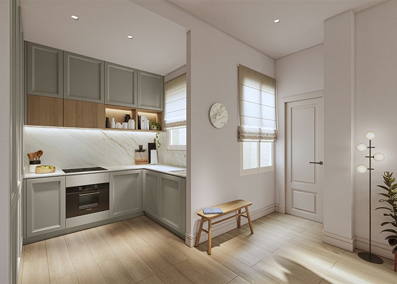 Kitchen in 3-bedroom new-build apartment, Puerto Sol-Los Almendros-El Tomillar, Málaga