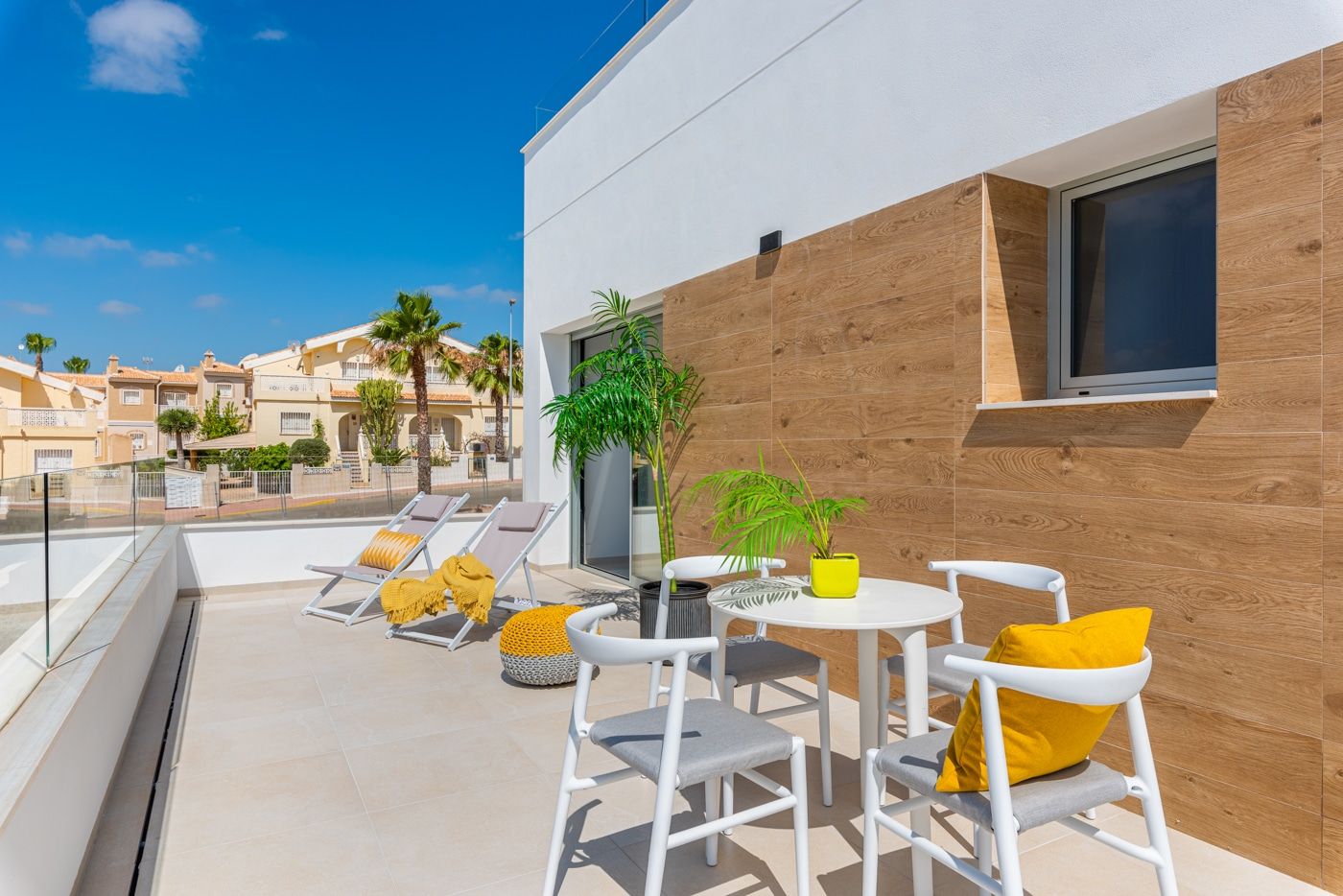 Garden and plot area of new-build villa, La Fiesta, Rojales
