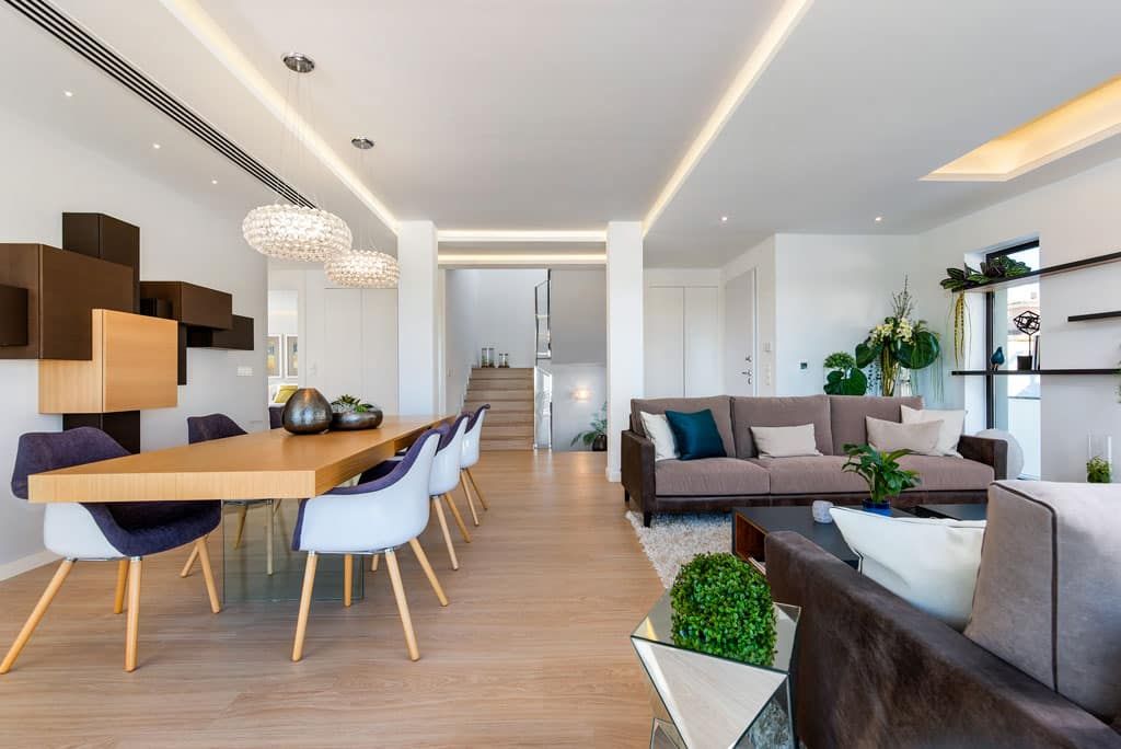 Living area in 4-bedroom new-build villa, La Fiesta, Rojales