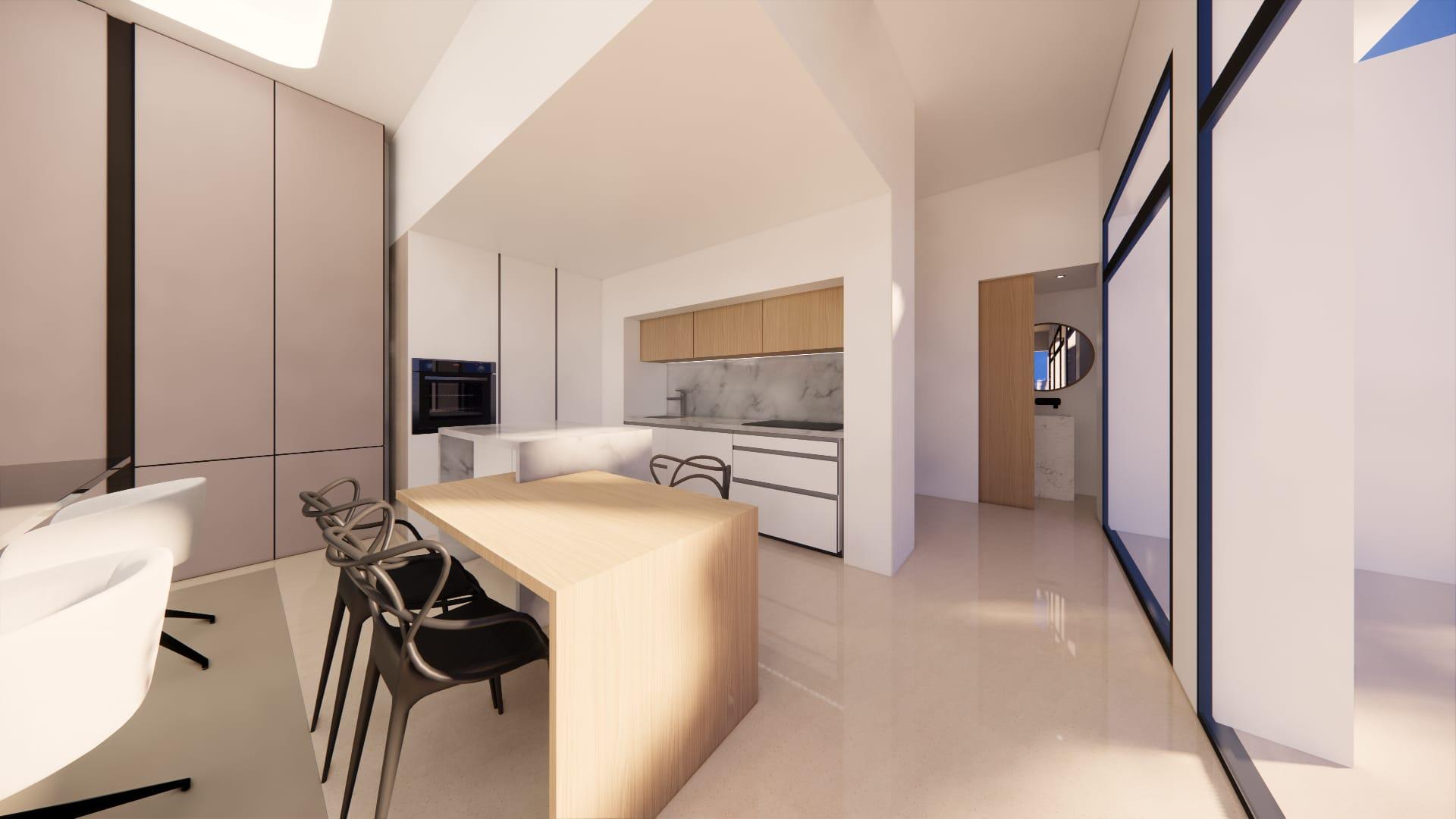 Side elevation and plot of new-build villa, Pinar de Campoverde