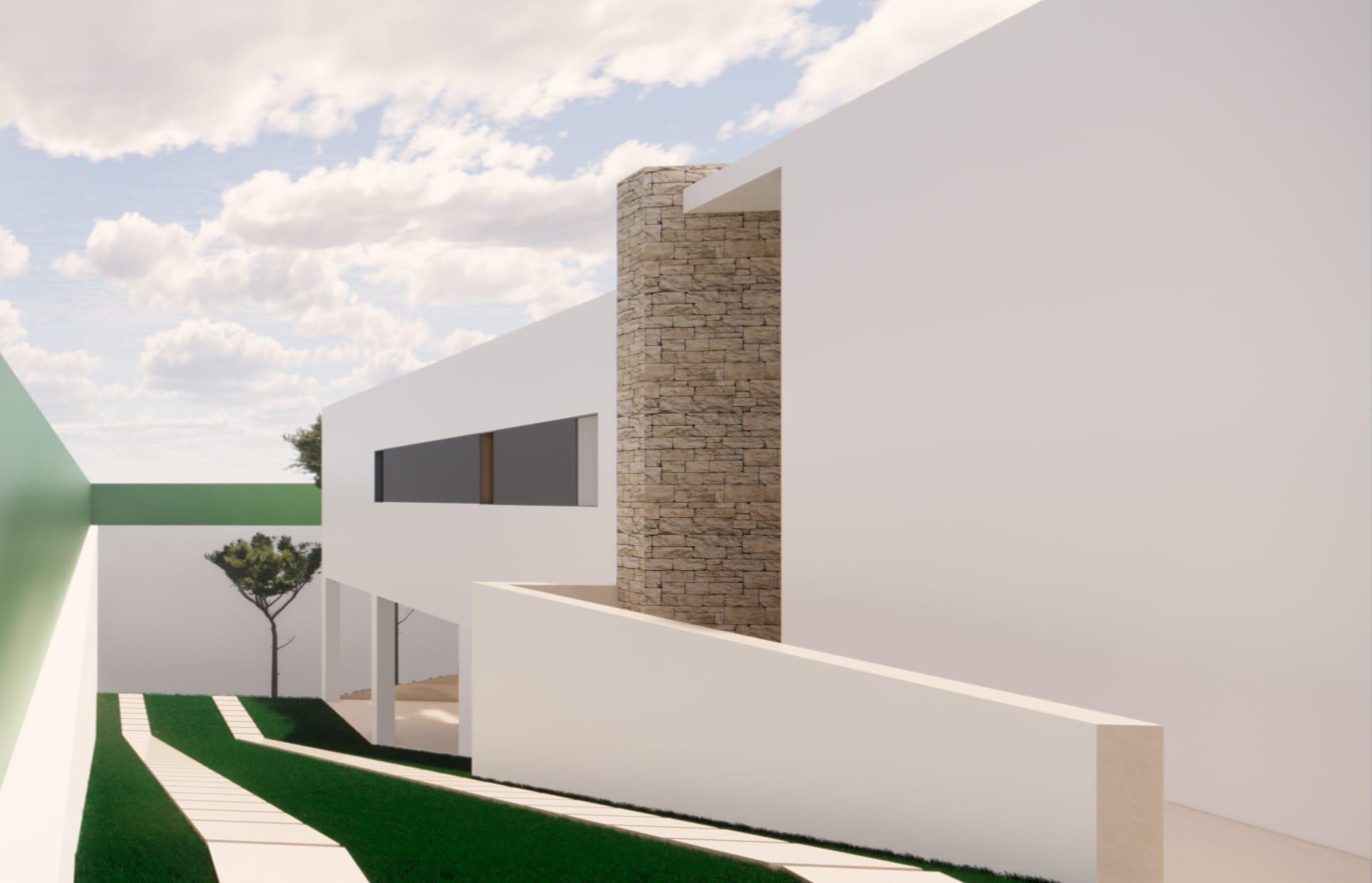 Front elevation of 3-bedroom new-build villa, Pinar de Campoverde