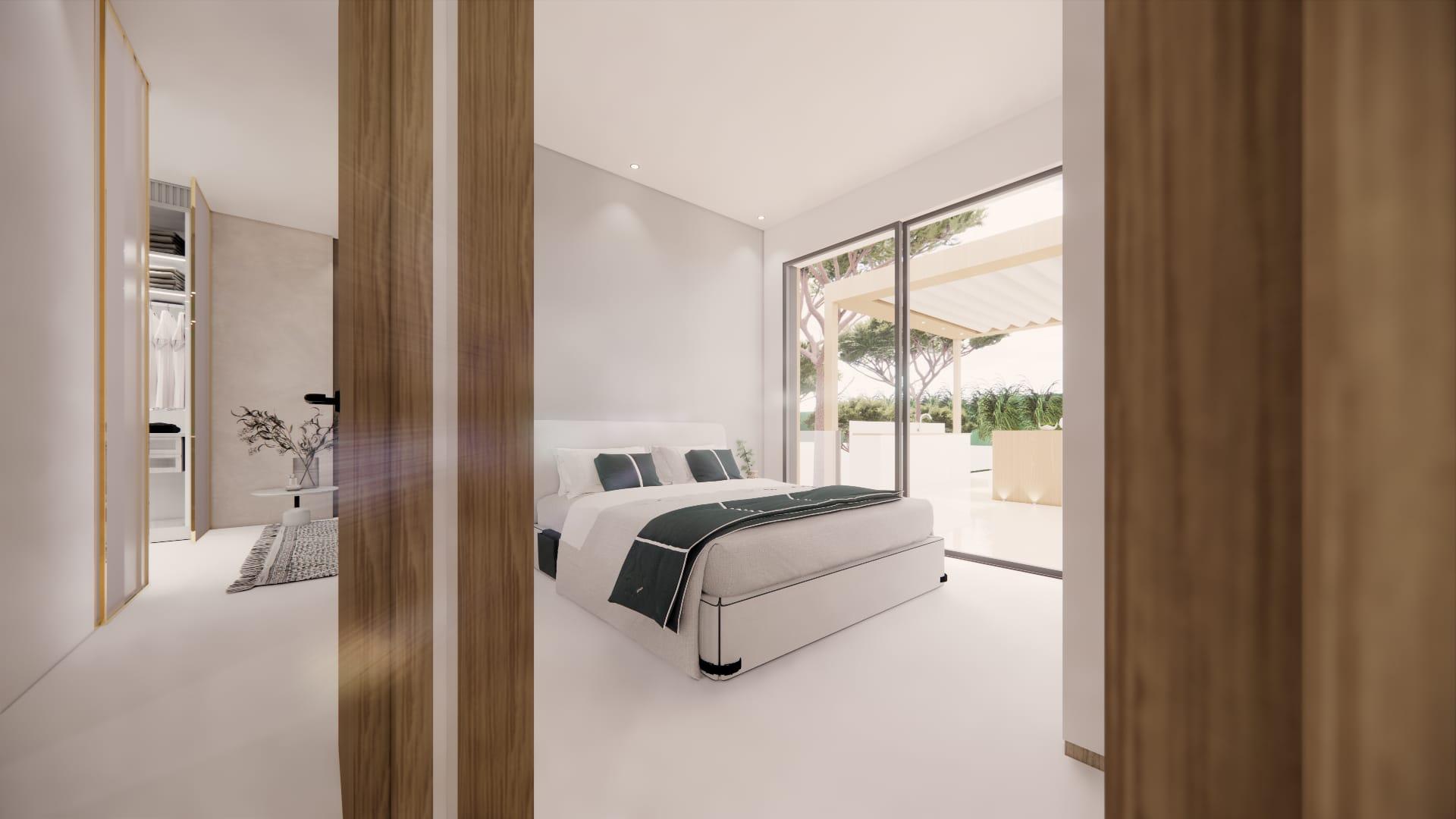 Rear garden area and exterior of new-build villa, Pinar de Campoverde