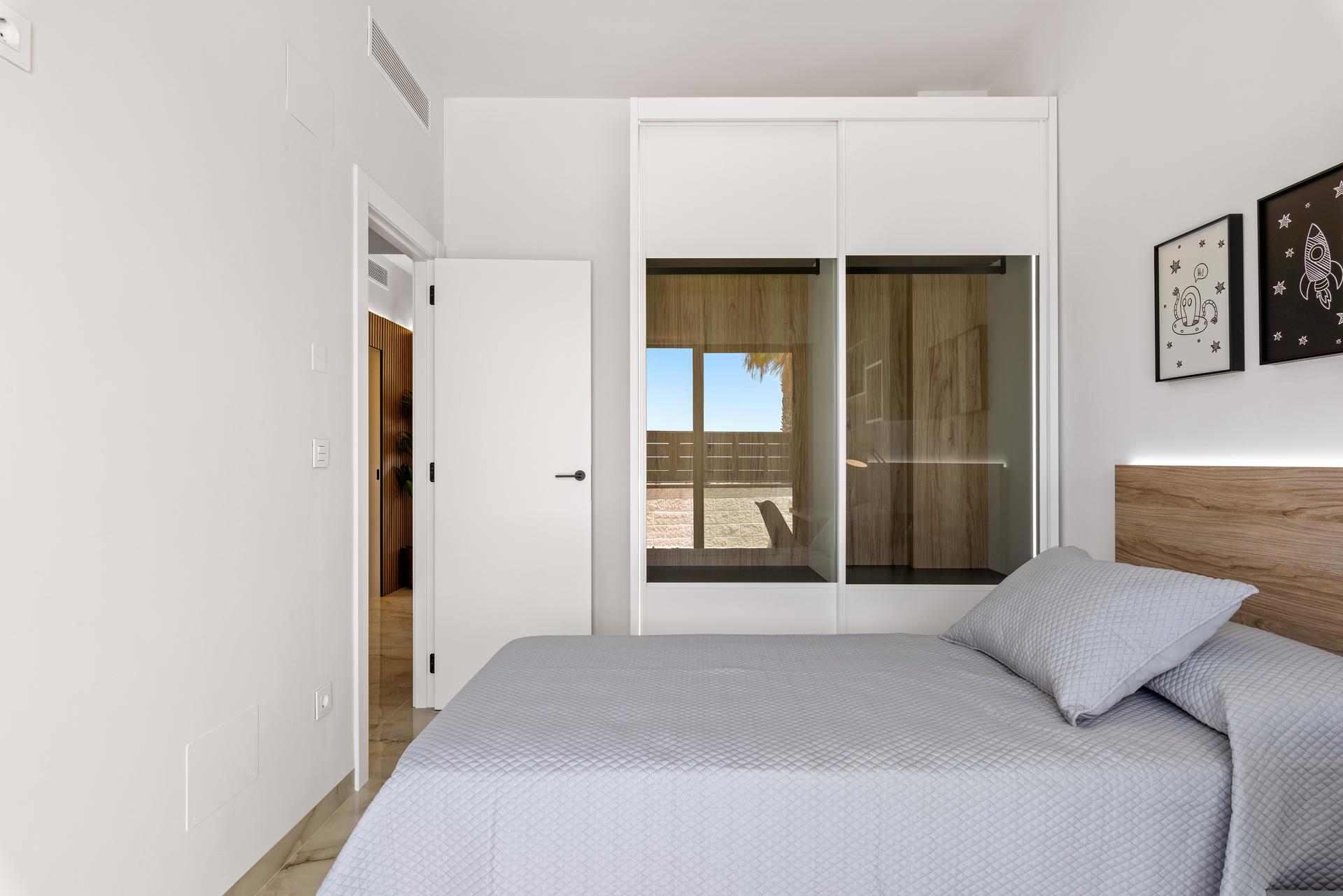 Window detail and interior finish in new-build villa, Algorfa