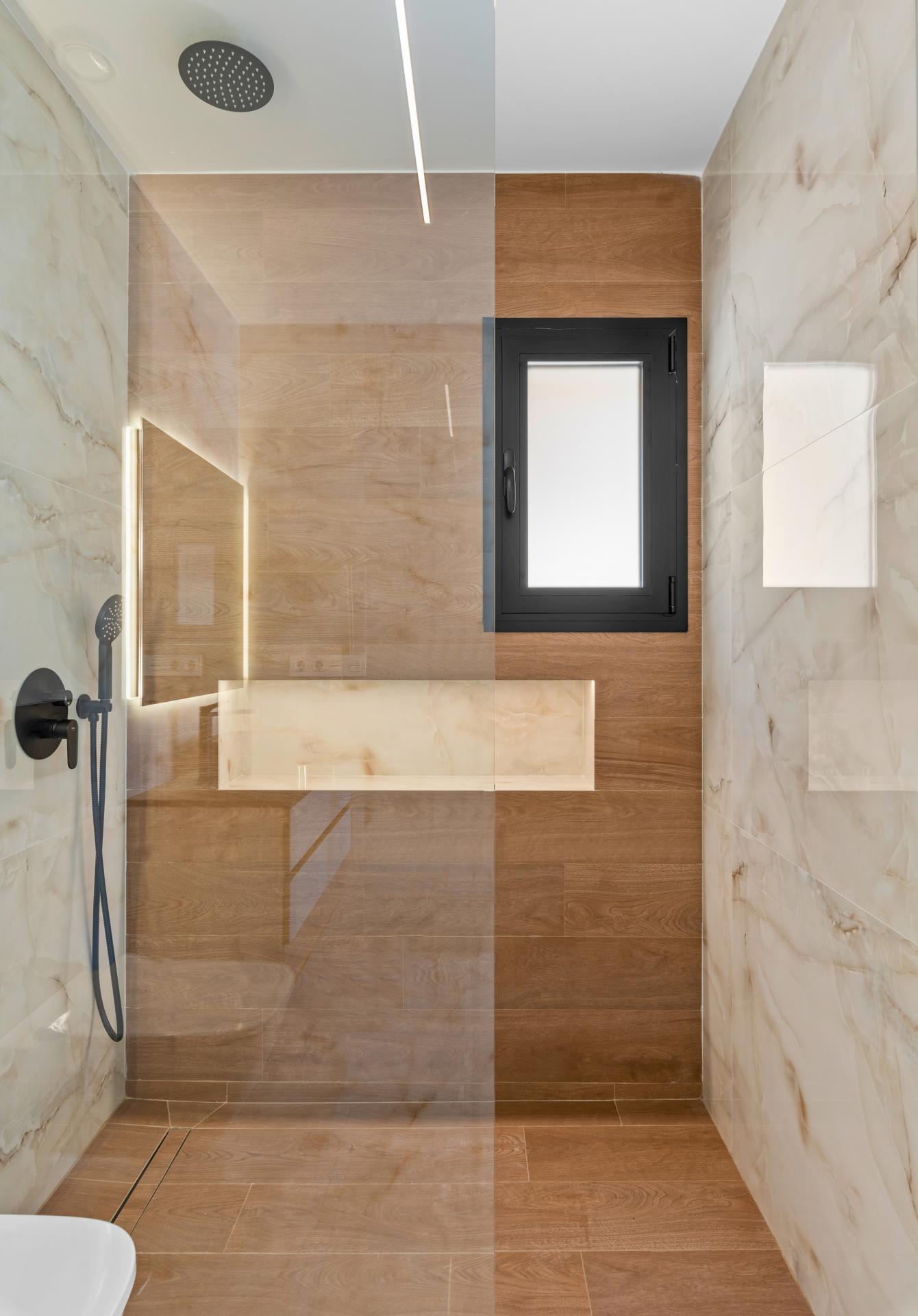 Master bedroom with window in new-build villa, Algorfa