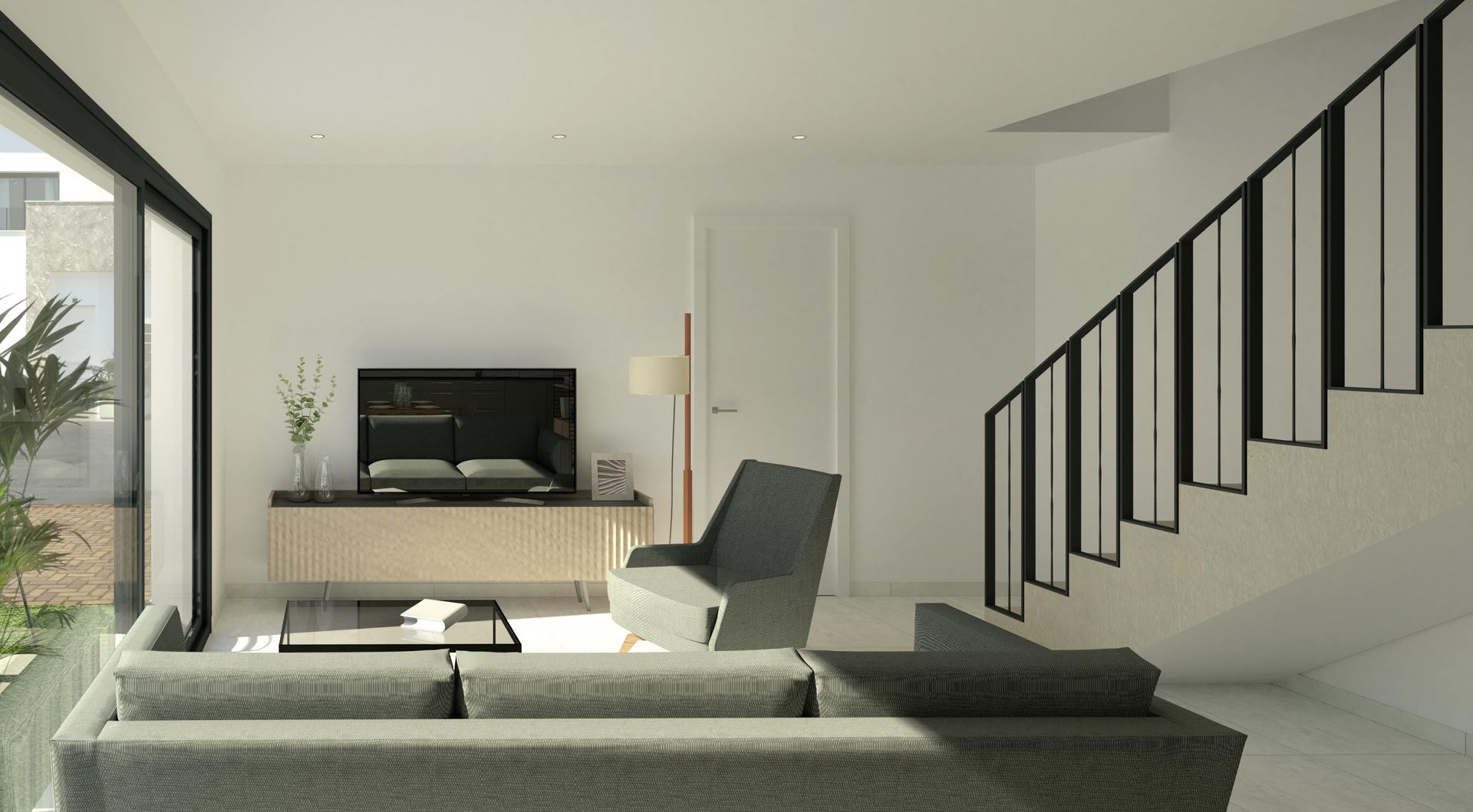 Street-facing exterior of new-build townhouse, Monte y Mar, Gran Alacant