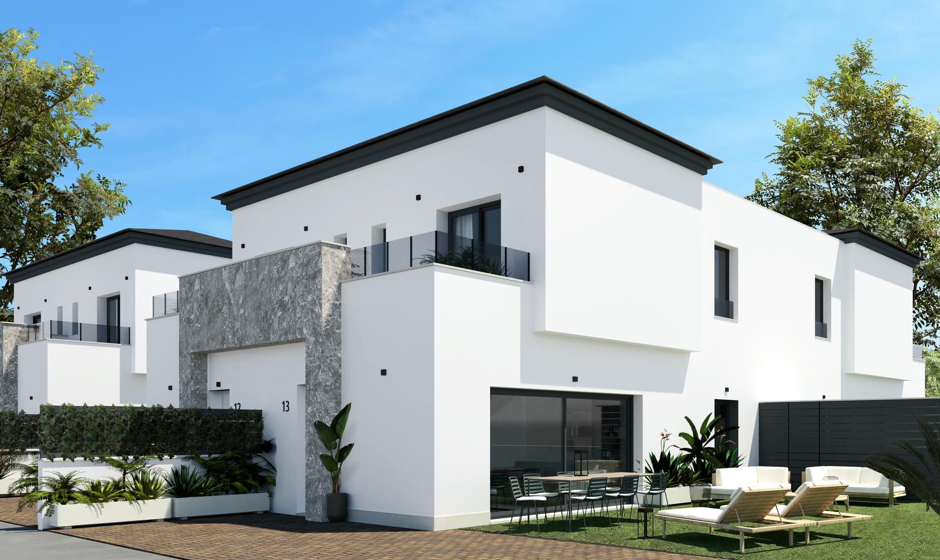Outdoor plot area of townhouse in Monte y Mar, Gran Alacant