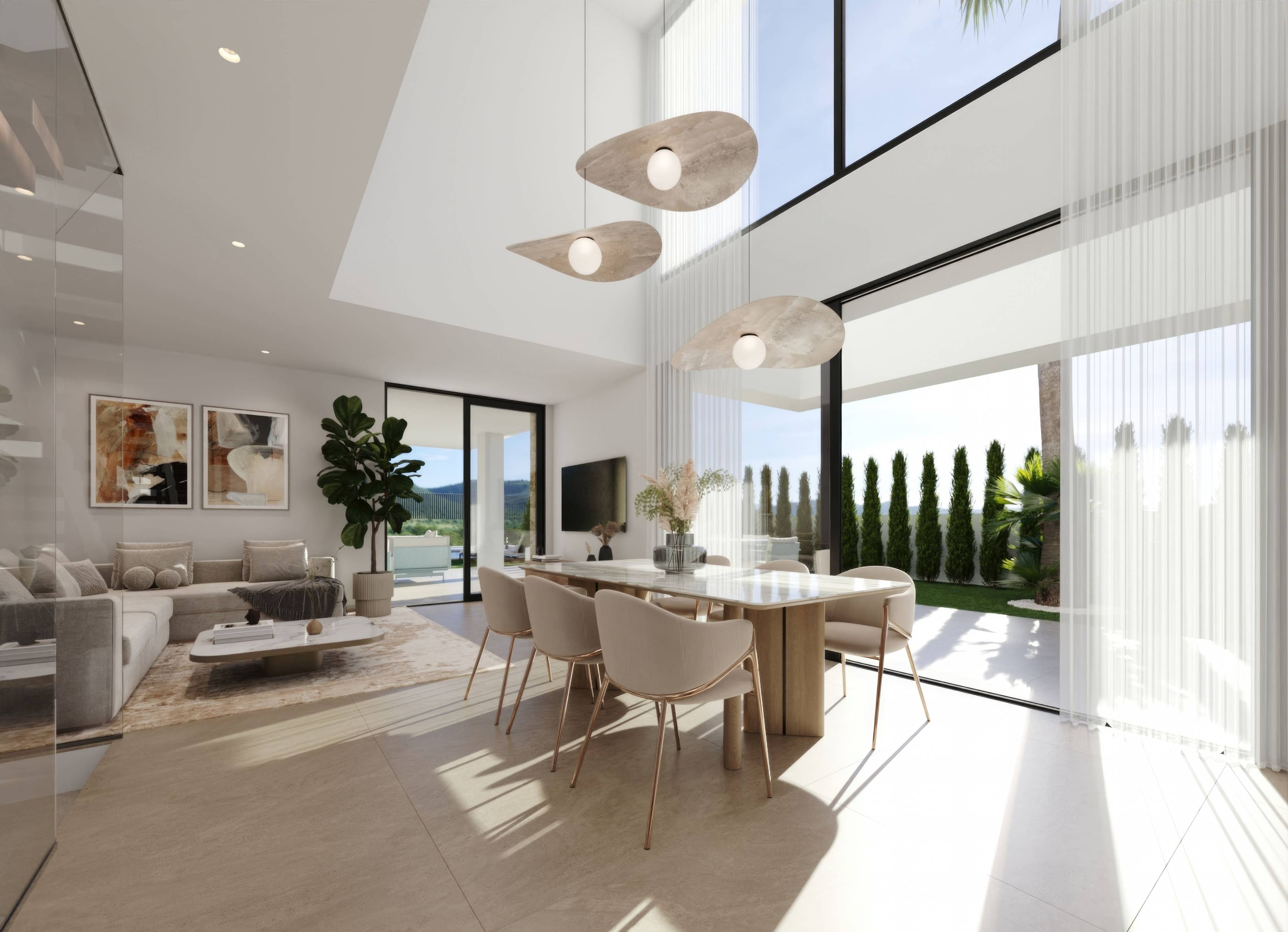 Plot boundary and landscaping around new-build villa, Finestrat Hills