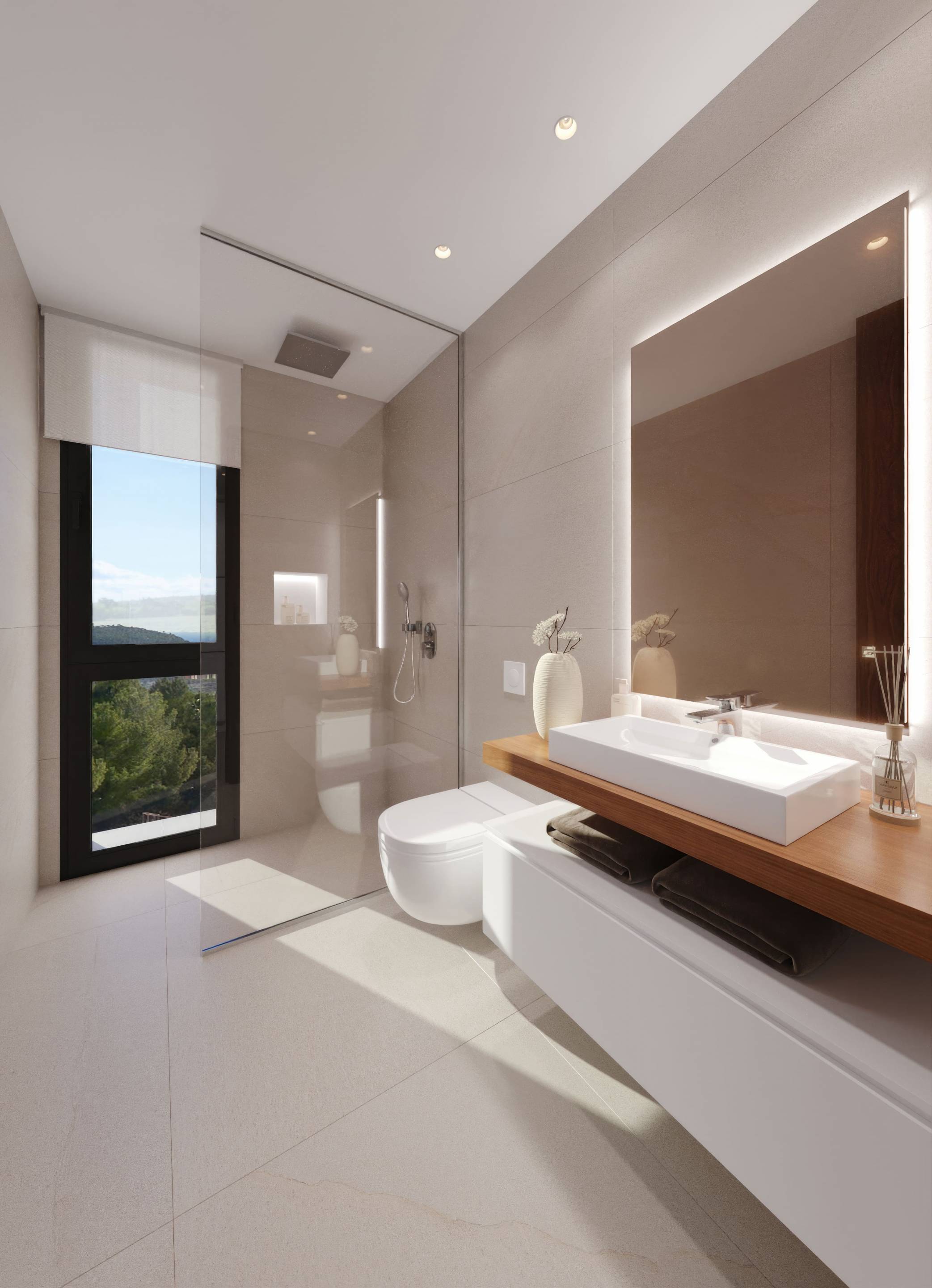 Open-plan living and dining area in 3-bedroom villa, Finestrat Hills