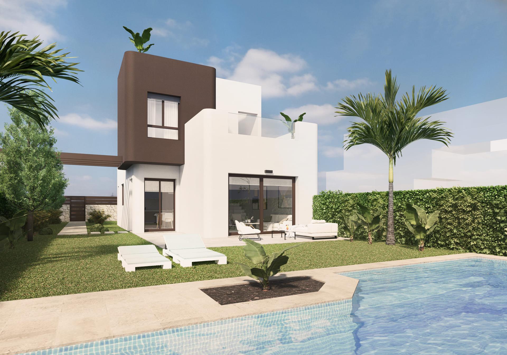 Bathroom in 3-bedroom new-build villa, Lo Romero Golf