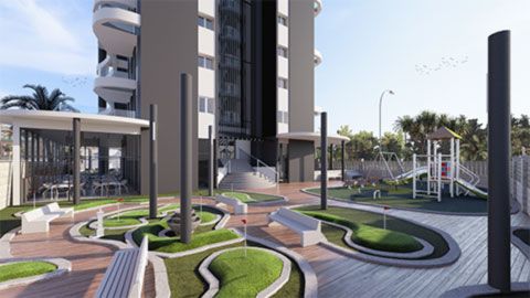 Living area in 3-bedroom apartment, Playa arenal-bol