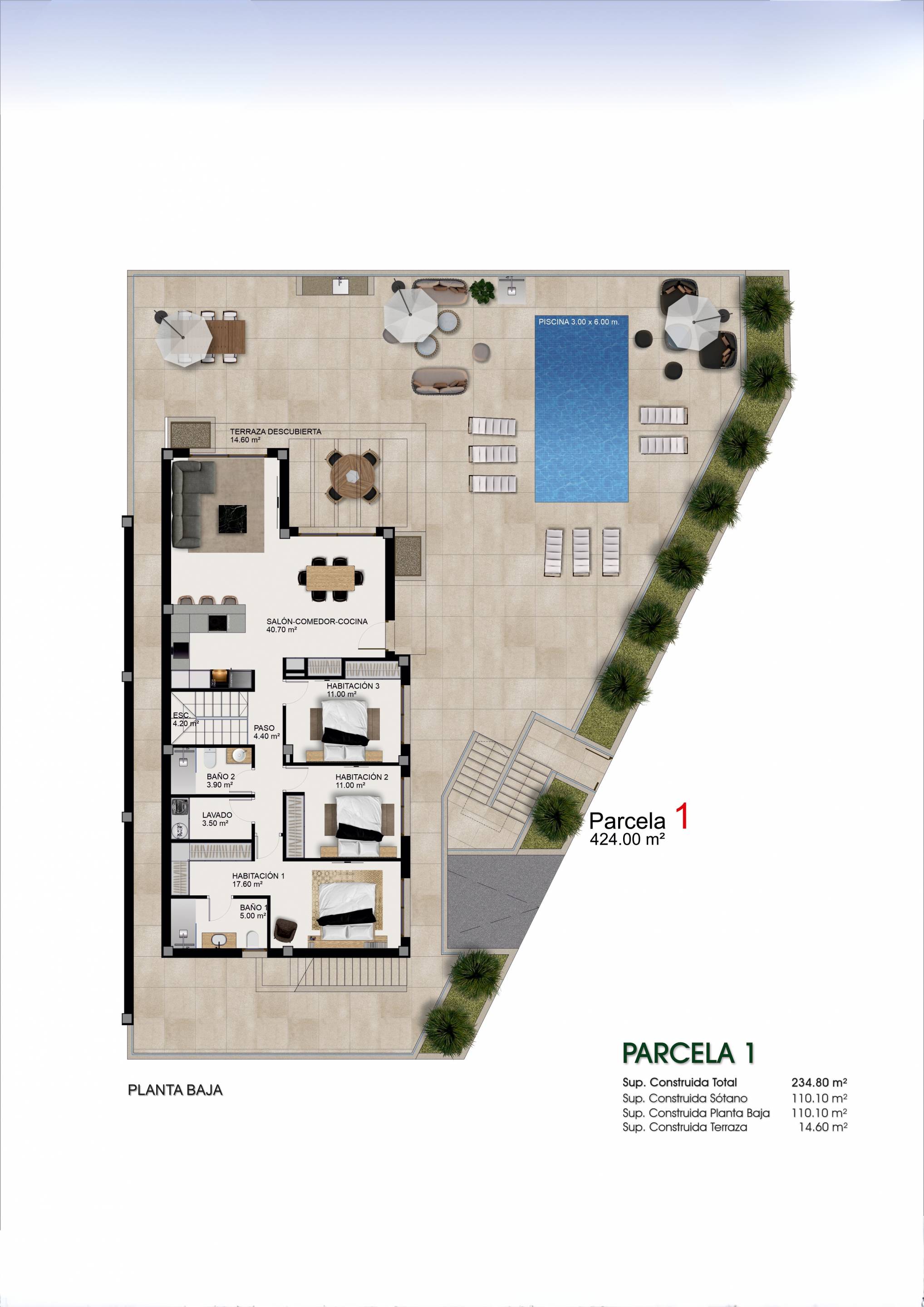 Second floor plan of new-build villa, Centro de la Ciudad Quesada, Rojales