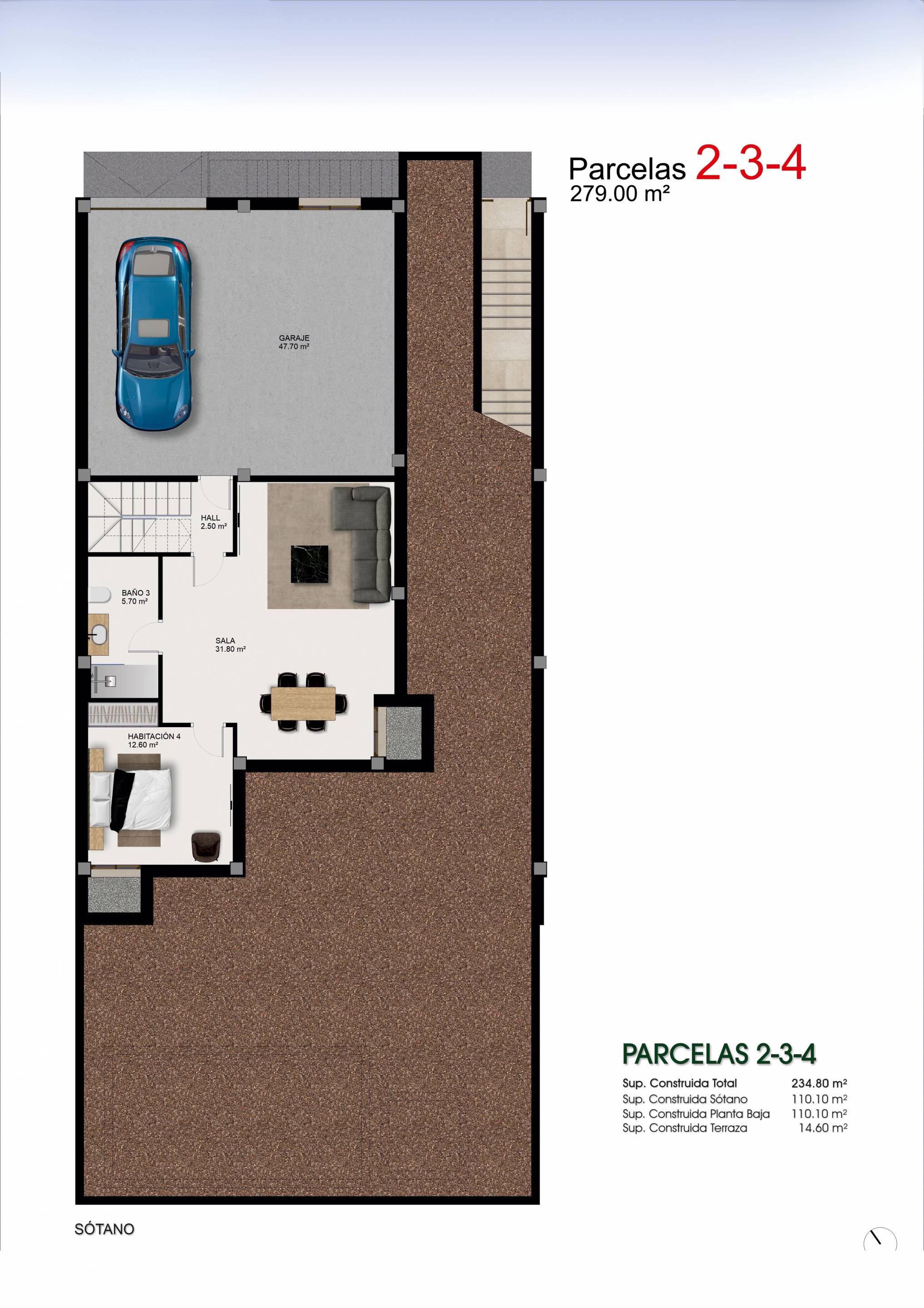 Ground floor plan of new-build villa in Centro de la Ciudad Quesada, Rojales showing room layout