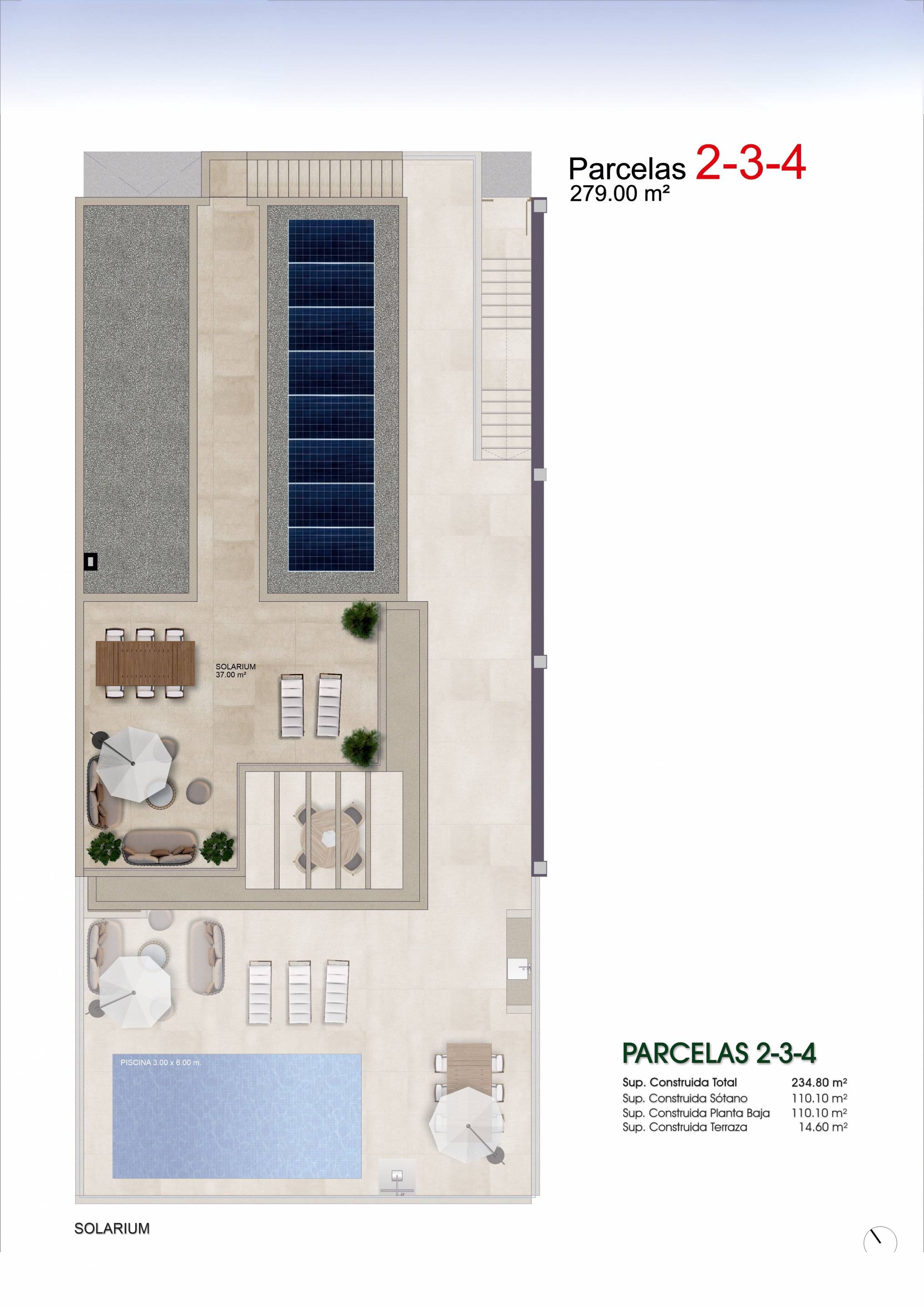 Development layout plan for new-build villa in Centro de la Ciudad Quesada, Rojales