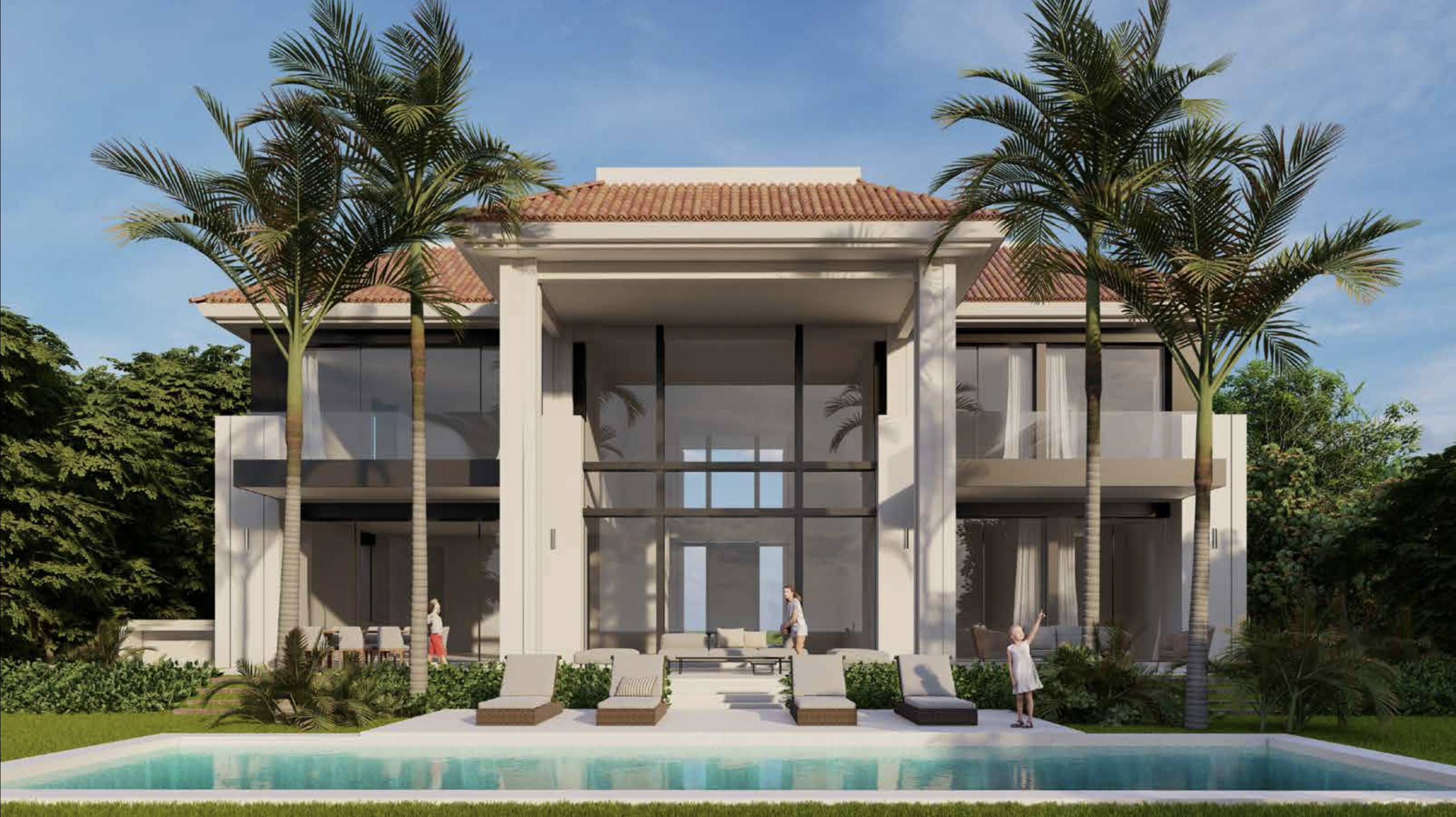 Terrace area of new-build villa, Sierra Blanca, Marbella