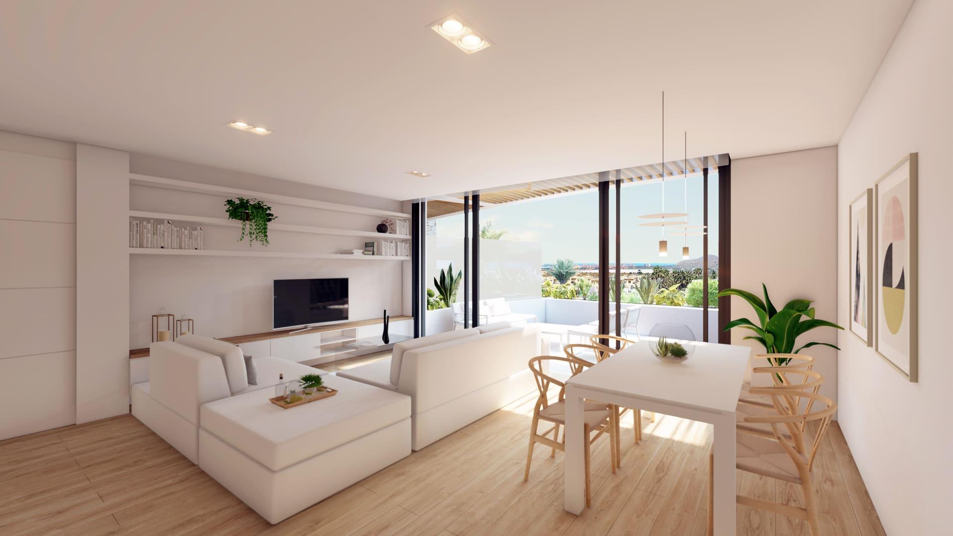 Main bedroom with built-in wardrobe and natural light