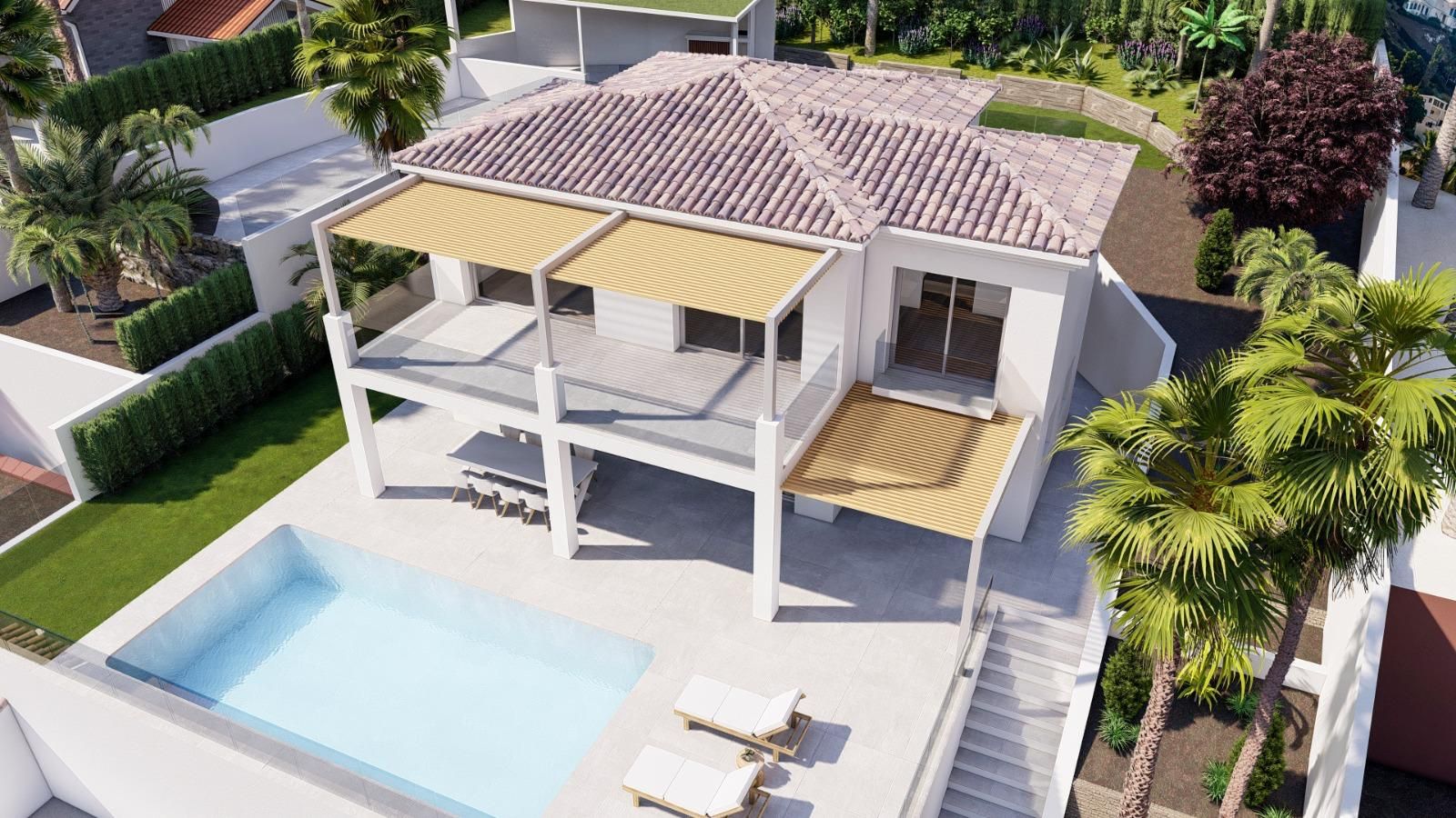 Terrace or covered outdoor area of villa, Zona de Mascarat, Altea