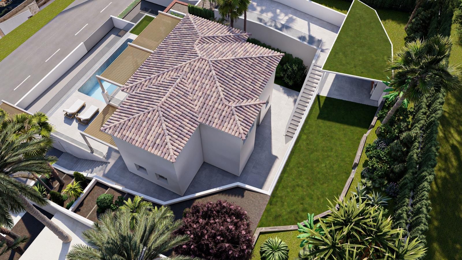 Aerial or elevated view of villa and surrounding area, Zona de Mascarat