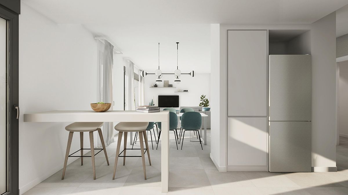 Natural light through bedroom window in Arroyo Vaquero apartment
