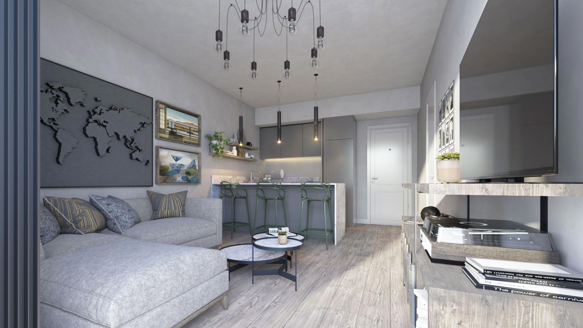 Living area in 3-bedroom apartment, Las Flores