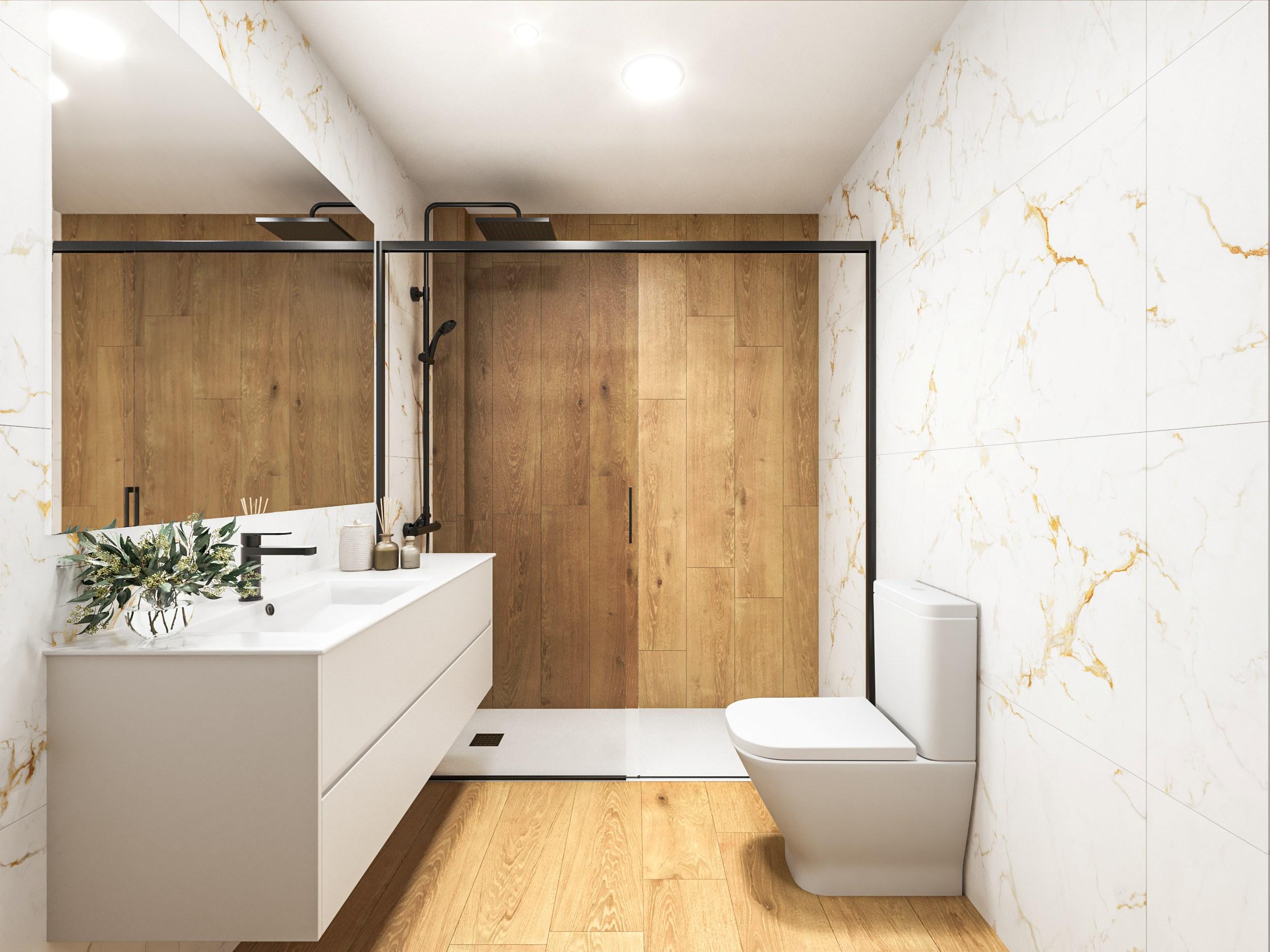 Bathroom fittings and tiling in new-build apartment, Centro, Torrevieja
